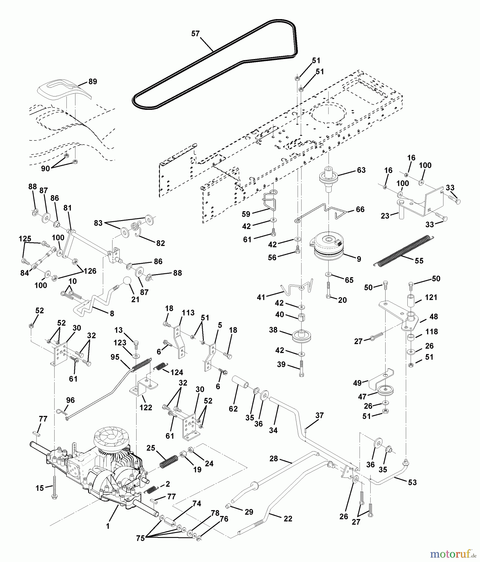  Husqvarna Rasen und Garten Traktoren YTH 150 (954140007C) - Husqvarna Yard Tractor (1997-12 & After) Drive