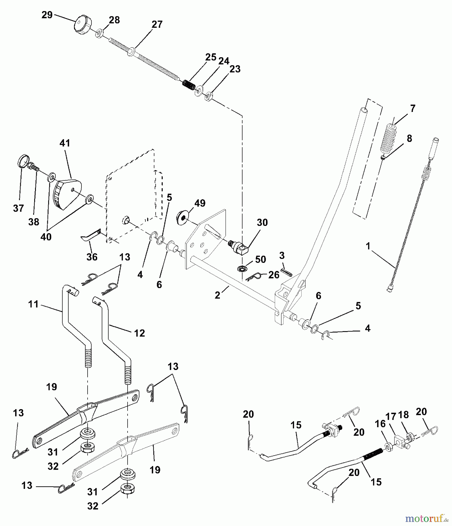  Husqvarna Rasen und Garten Traktoren YTH 150 (954140108B) - Husqvarna Yard Tractor (1999-11 & After) Mower Lift