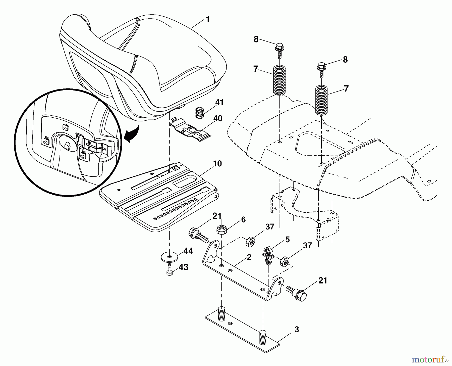  Husqvarna Rasen und Garten Traktoren YTH 1542XPT (96043000600) - Husqvarna Yard Tractor (2006-06 & After) Seat Assembly