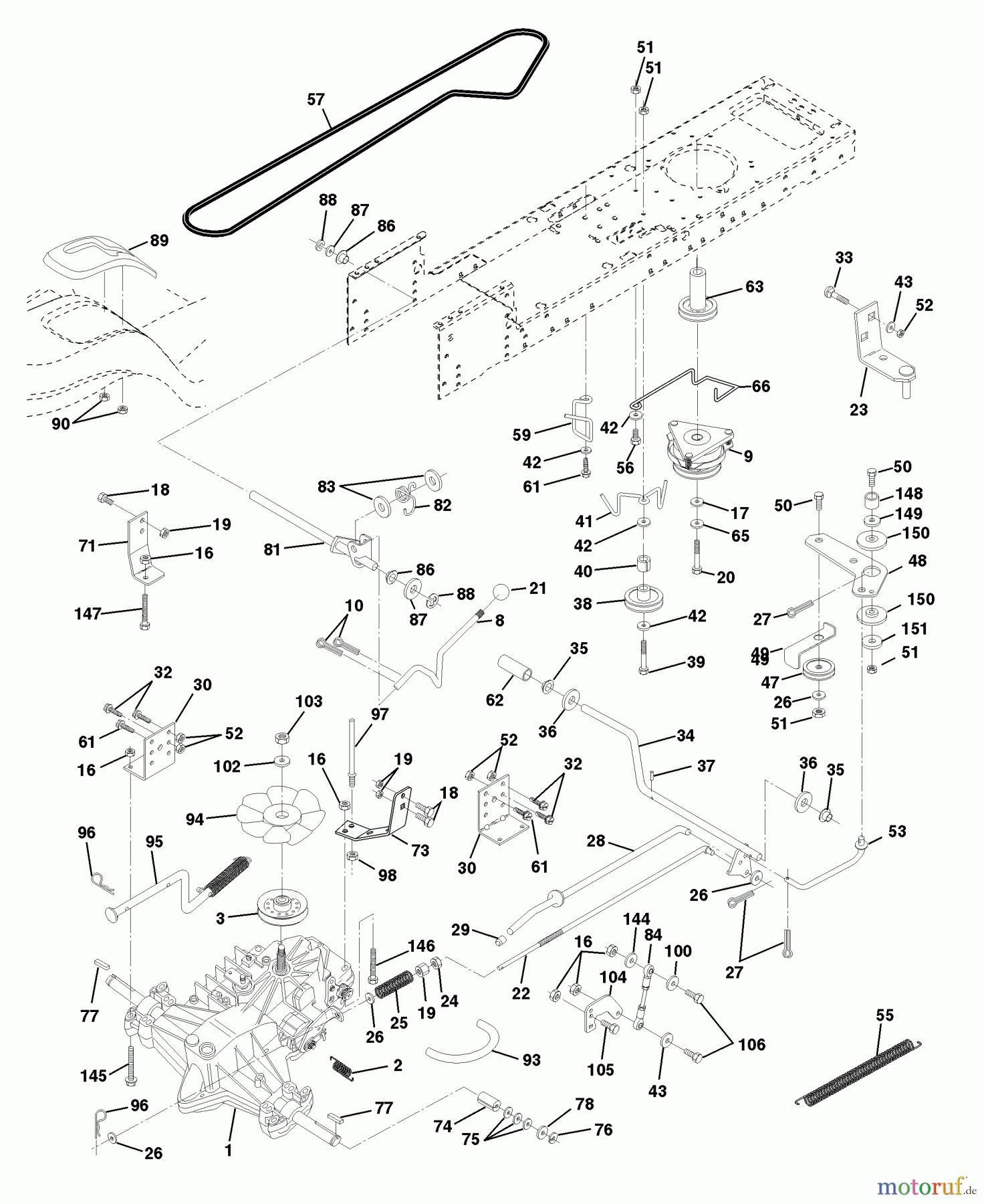  Husqvarna Rasen und Garten Traktoren YTH 180 (954140010E) - Husqvarna Yard Tractor (1998-02 to 1998-05) Drive