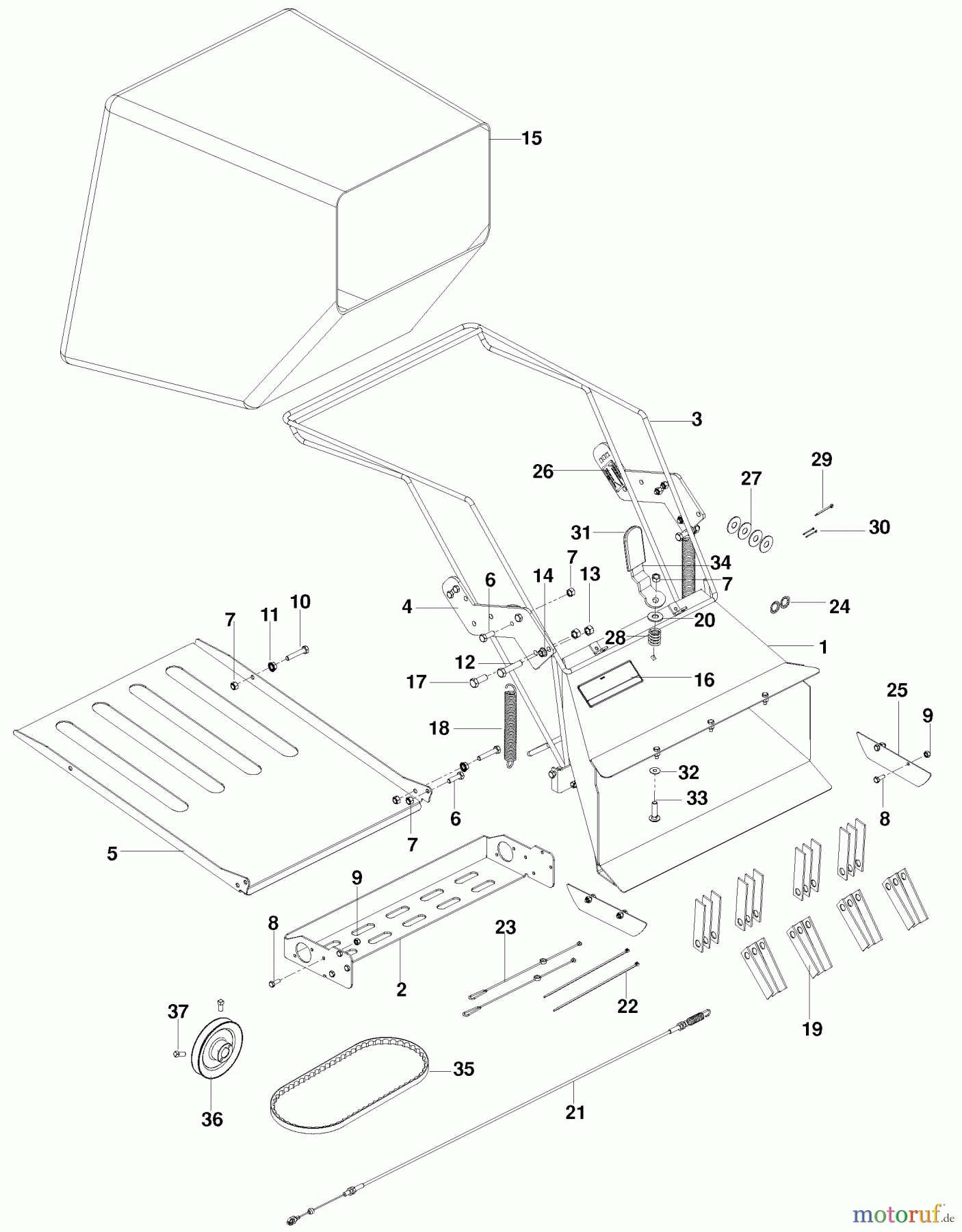  Husqvarna Belüfter / Vertikutierer / Rechen DT 18 BF (966067001) - Husqvarna Dethatcher (2010-02 & After) Accessories Bagger 22