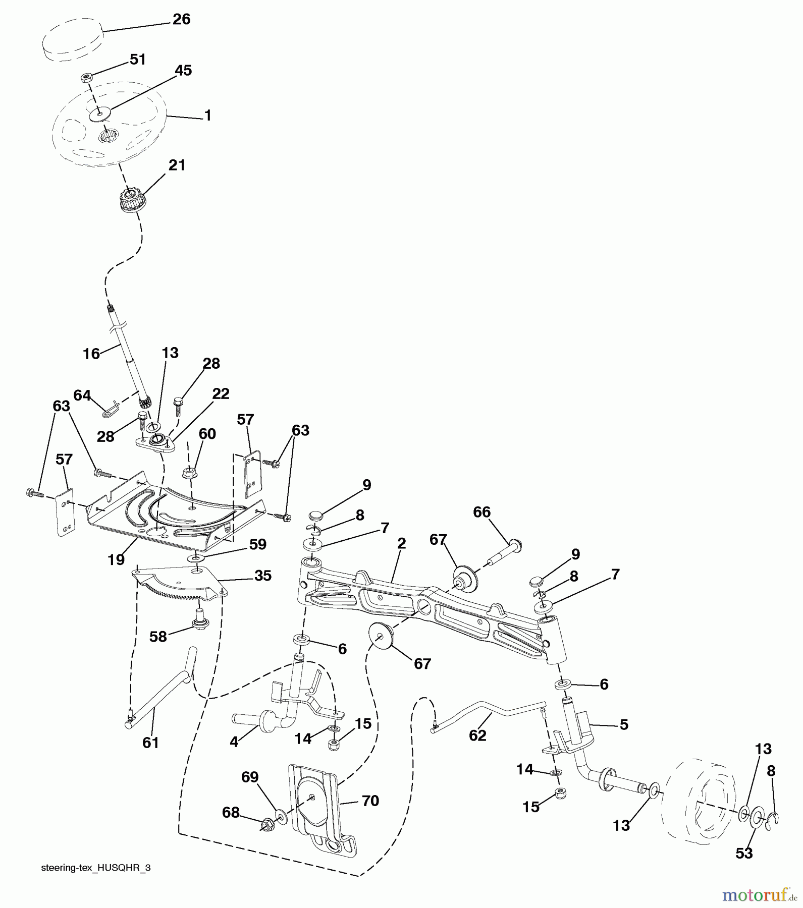  Husqvarna Rasen und Garten Traktoren YTH 2042 (917.289610) - Husqvarna Yard Tractor (SEARS) (2010-05 & After) (Sears Craftsman) Steering Assembly