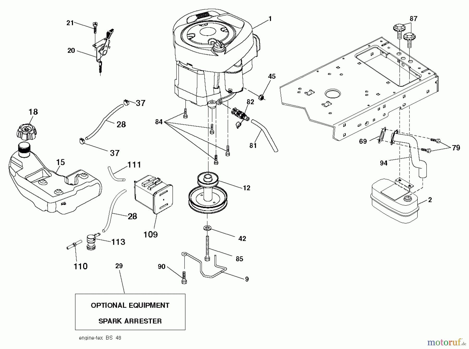  Husqvarna Rasen und Garten Traktoren YTH 2042 (96043010601) - Husqvarna Yard Tractor (2012-02 & After) ENGINE