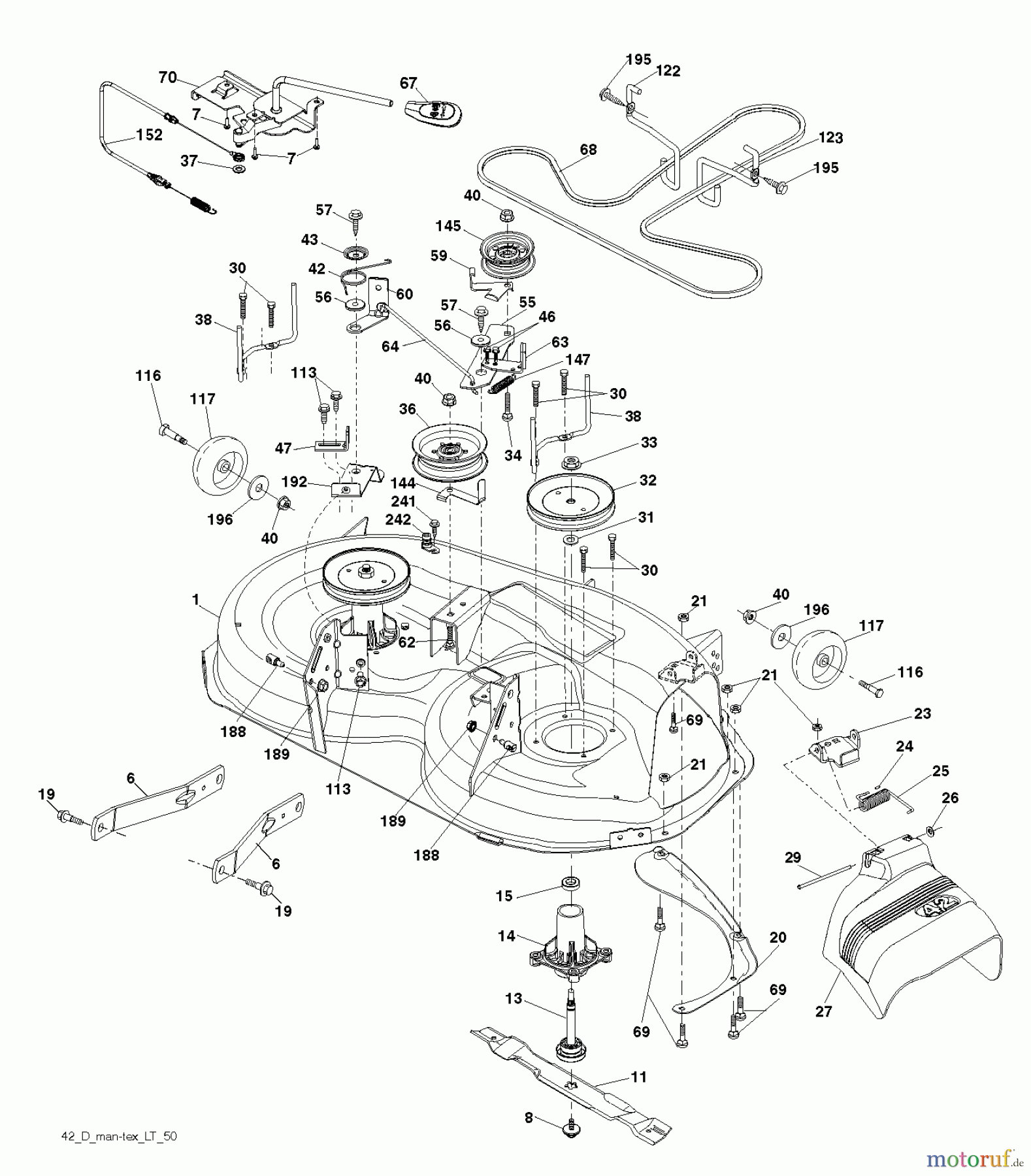  Husqvarna Rasen und Garten Traktoren YTH 20K42 (96041027600) - Husqvarna Yard Tractor (2011-09 & After) MOWER DECK / CUTTING DECK