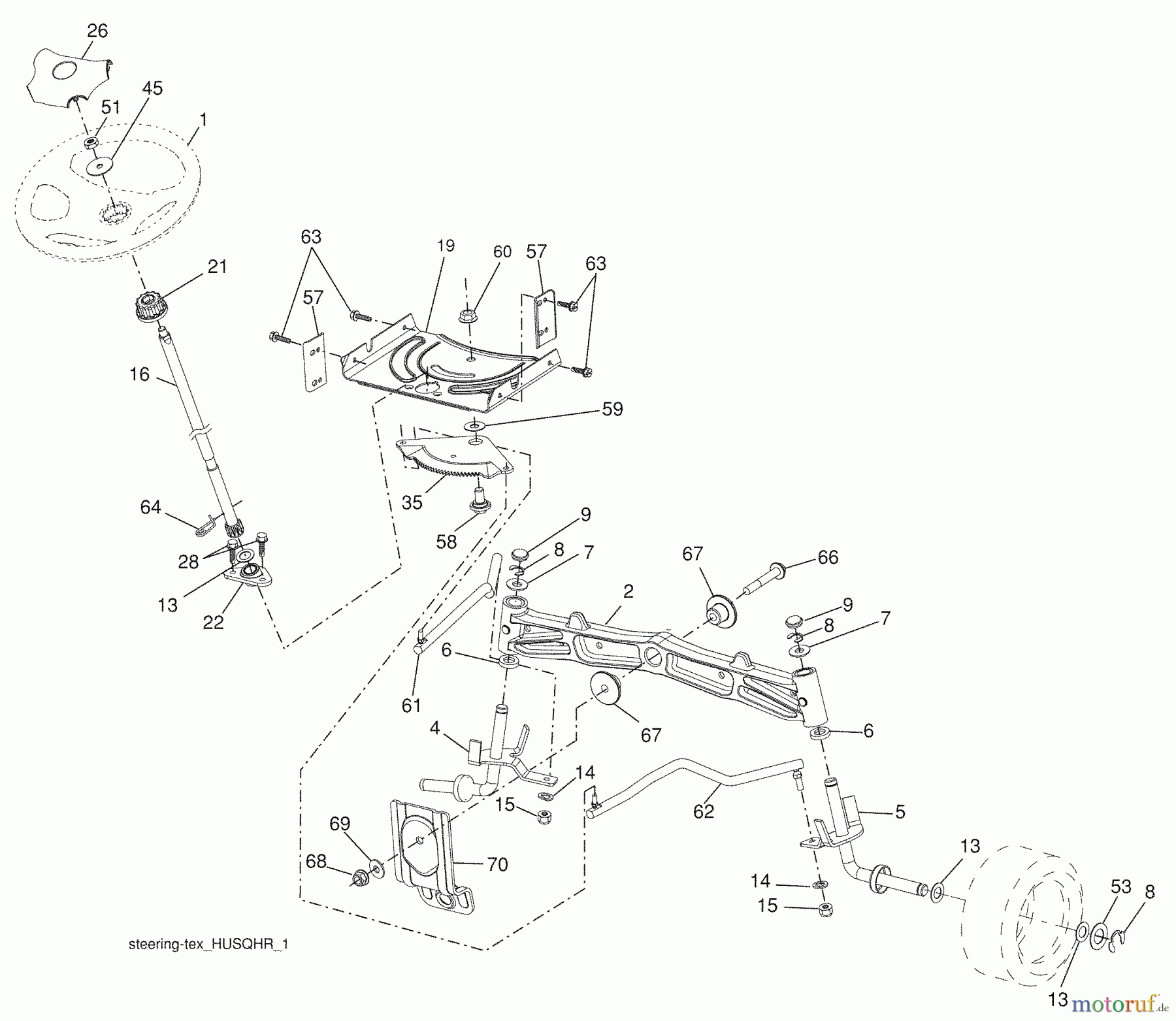  Husqvarna Rasen und Garten Traktoren YTH 21K46 (96043008500) - Husqvarna Yard Tractor (2009-08 & After) Steering Assembly