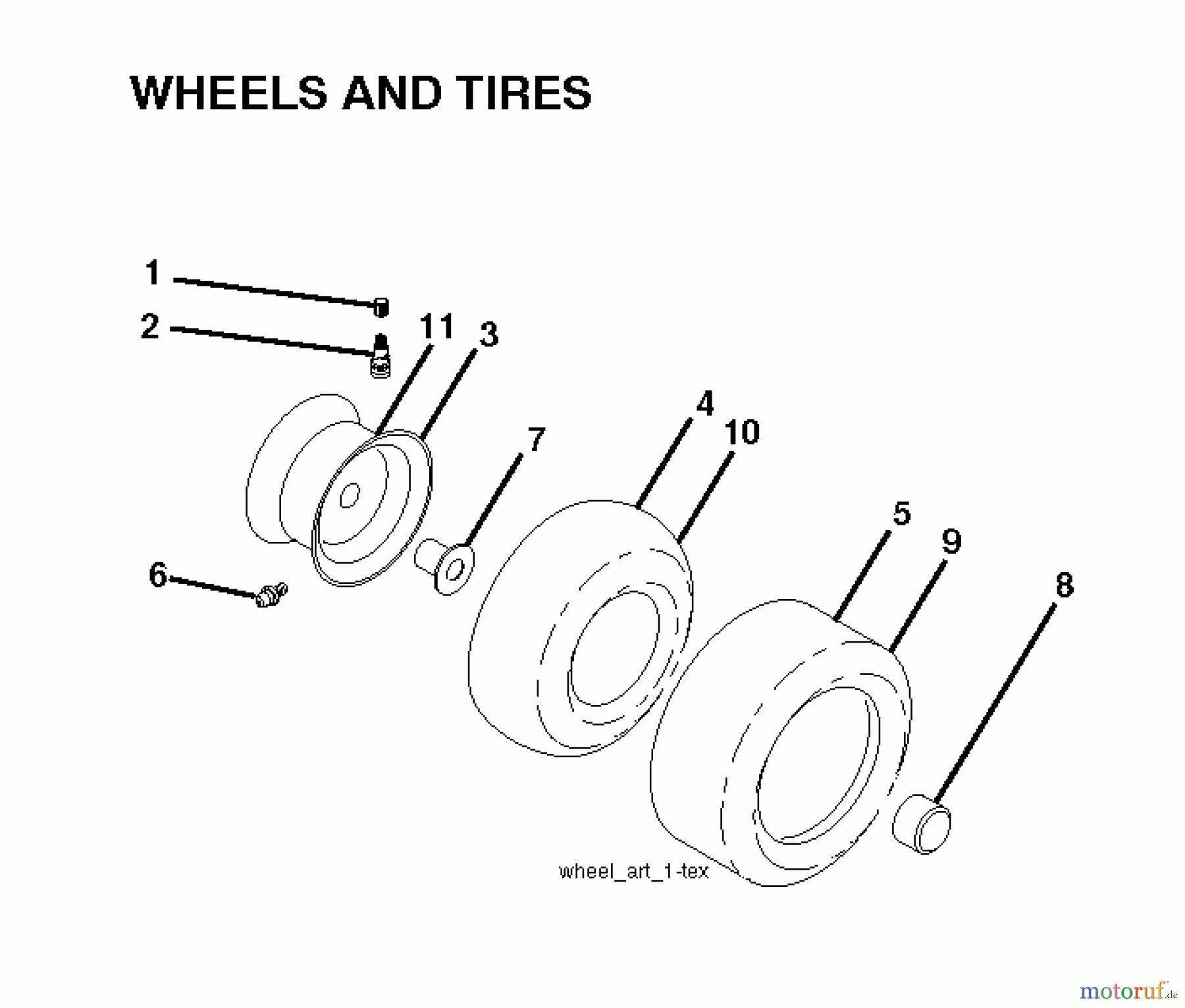  Husqvarna Rasen und Garten Traktoren YTH 21K46 (96045002901) - Husqvarna Yard Tractor (2011-05 & After) WHEELS TIRES