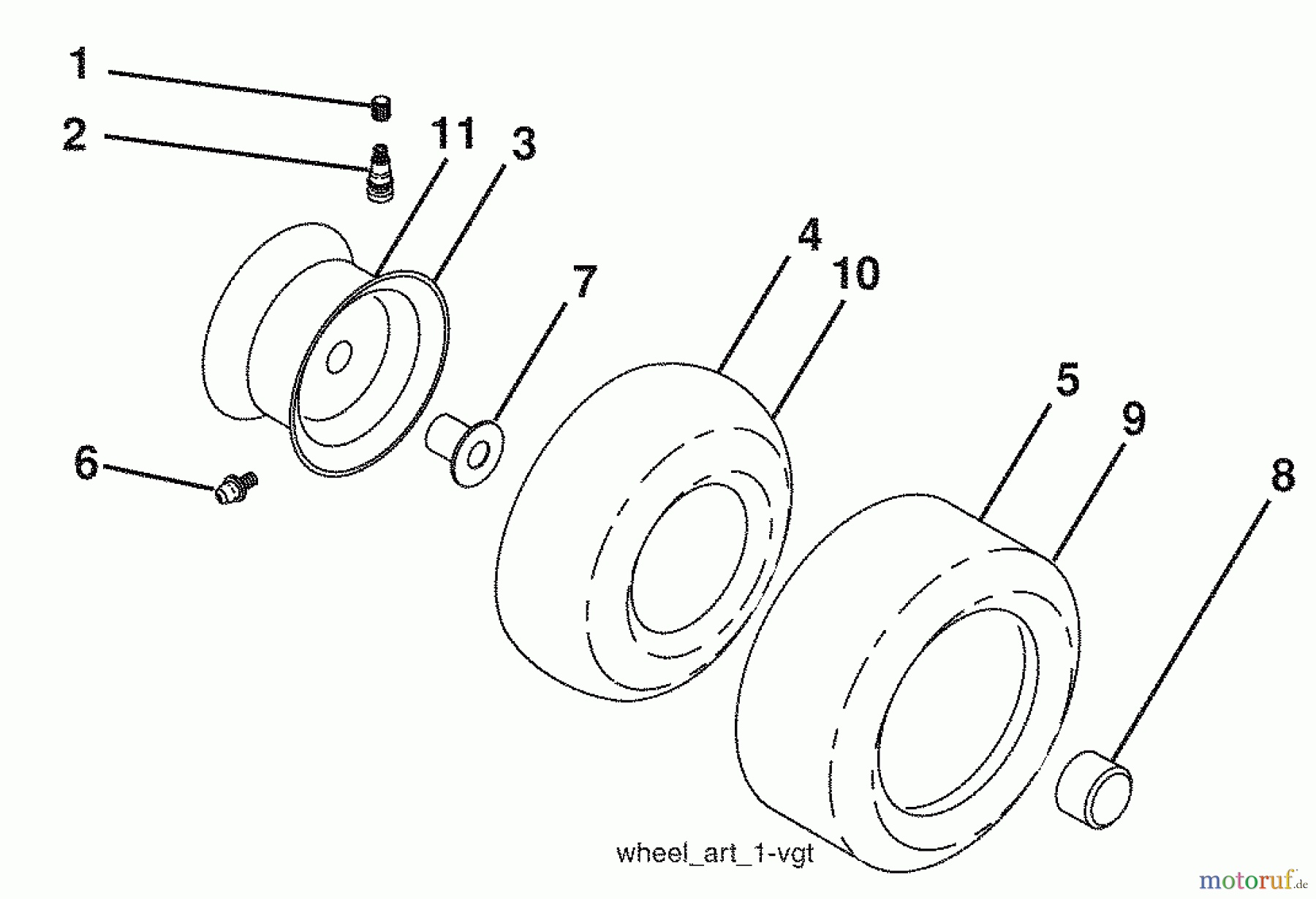  Husqvarna Rasen und Garten Traktoren YTH 2242 (96043007100) - Husqvarna Yard Tractor (2008-12 & After) Wheels And Tires