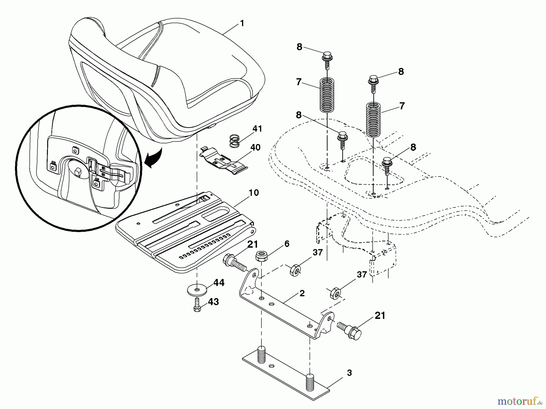  Husqvarna Rasen und Garten Traktoren YTH 2242T (96043002101) - Husqvarna Yard Tractor (2006-03 & After) Seat Assembly