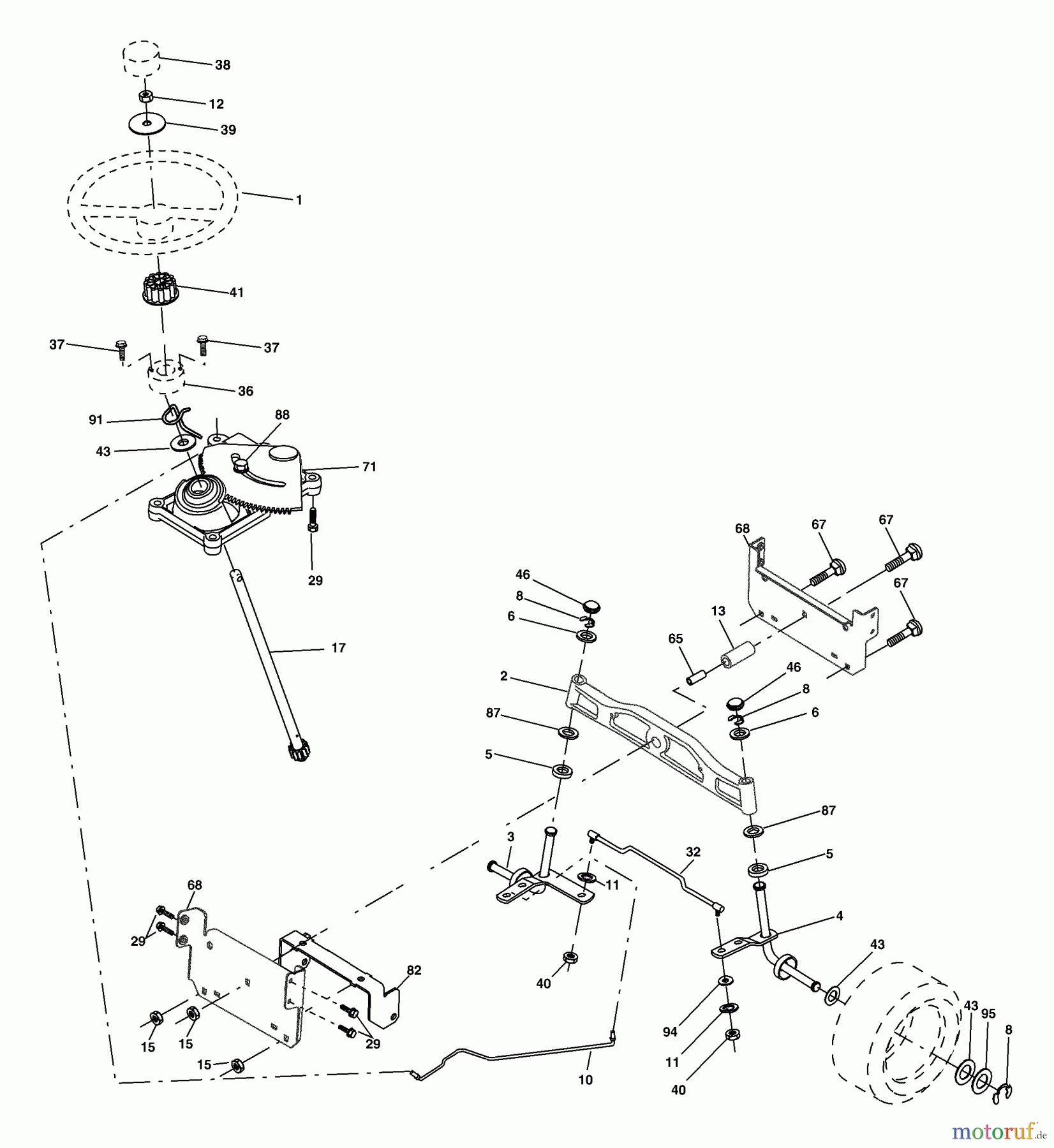  Husqvarna Rasen und Garten Traktoren YTH 2248A (954571977) - Husqvarna Yard Tractor (2004-06 & After) Steering Assembly