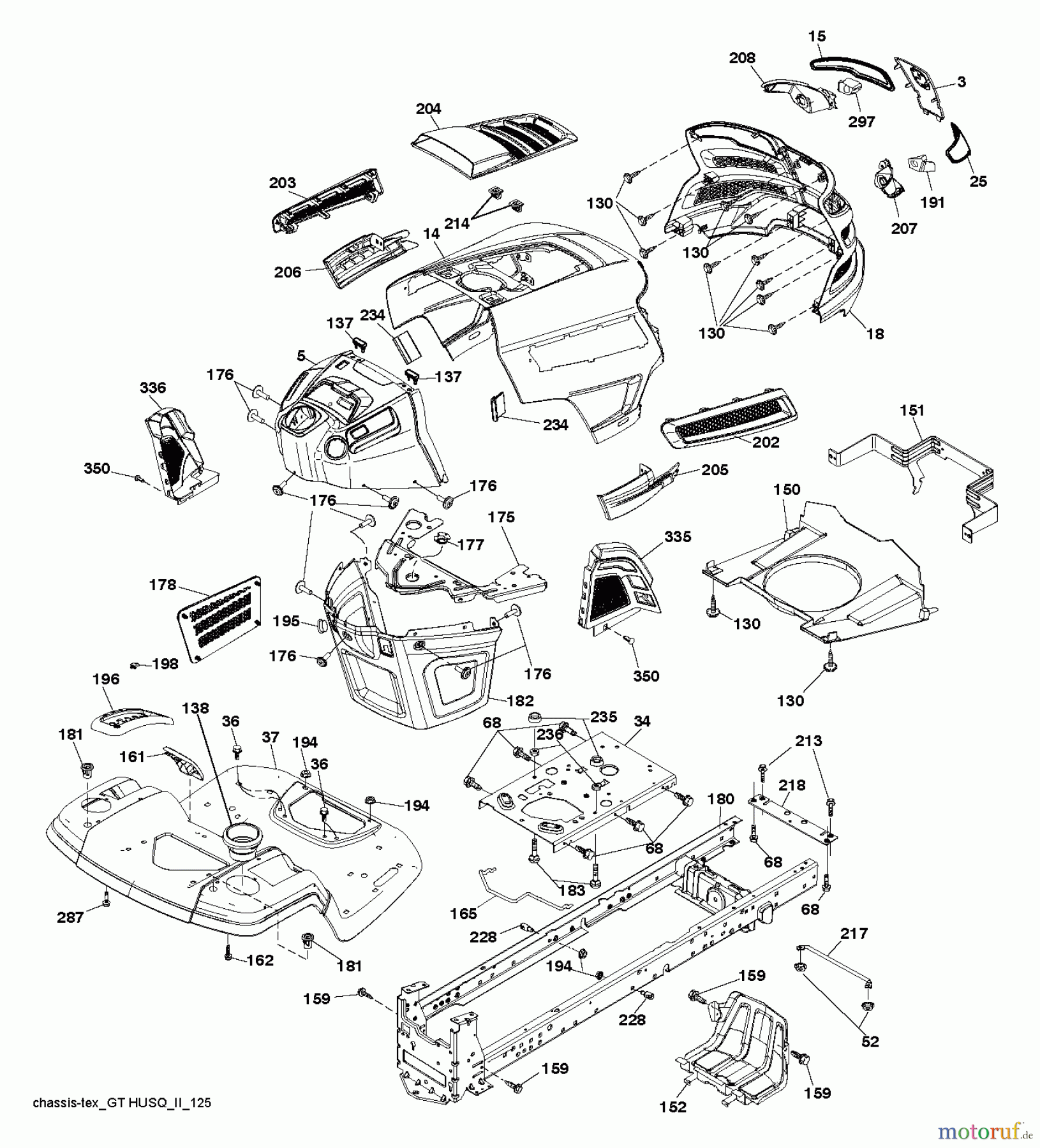  Husqvarna Rasen und Garten Traktoren YTH 22K42 (96048003201) - Husqvarna Yard Tractor (2012-08 & After) CHASSIS ENCLOSURES