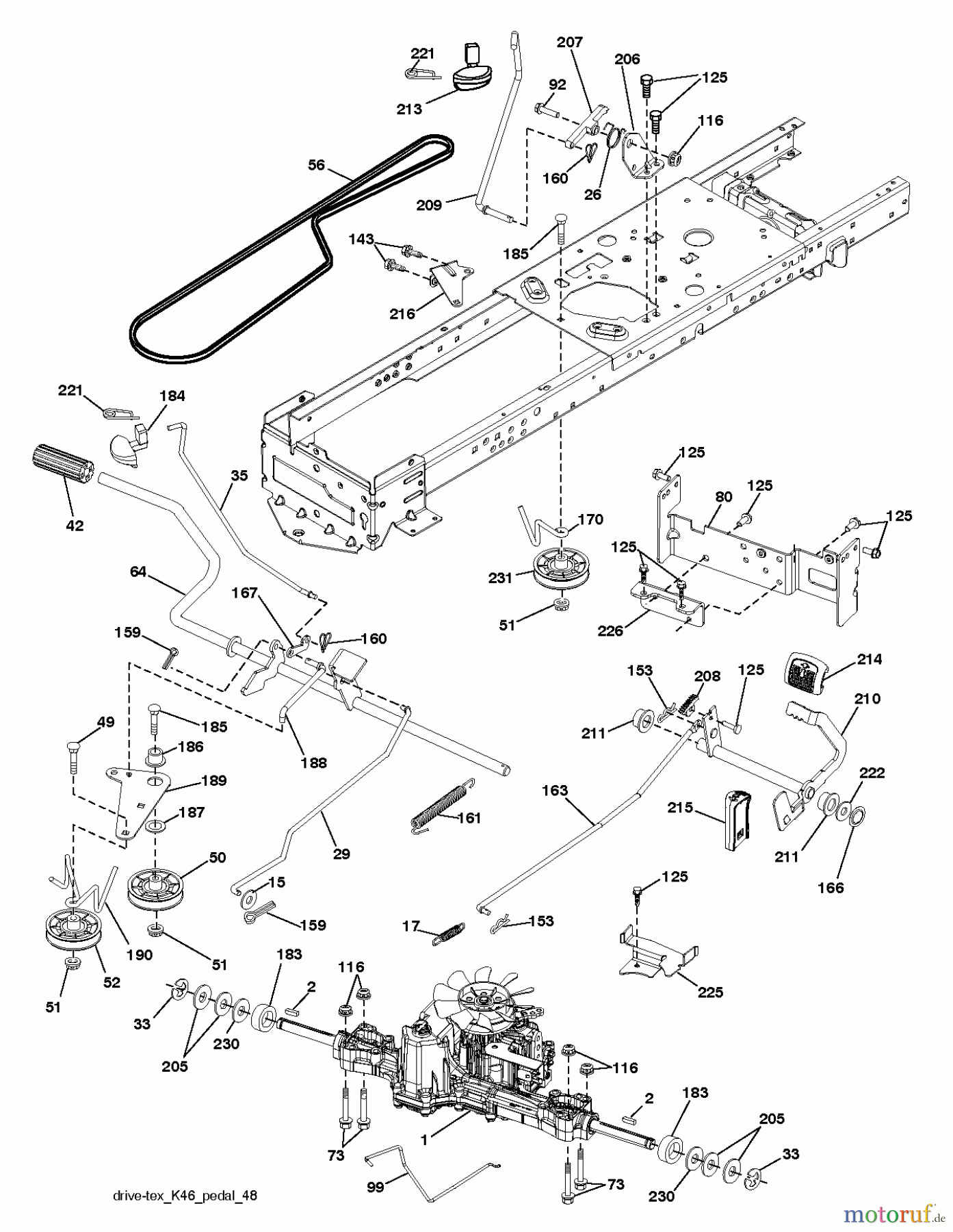  Husqvarna Rasen und Garten Traktoren YTH 22V42 (96043010000) - Husqvarna Yard Tractor (2012-03 & After) DRIVE