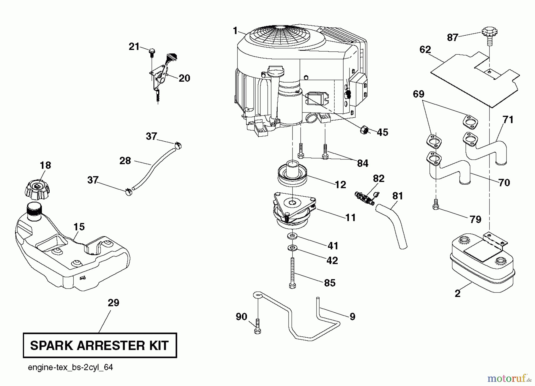  Husqvarna Rasen und Garten Traktoren YTH 2348 (289571) - Husqvarna Yard Tractor (2012-02 & After) ENGINE