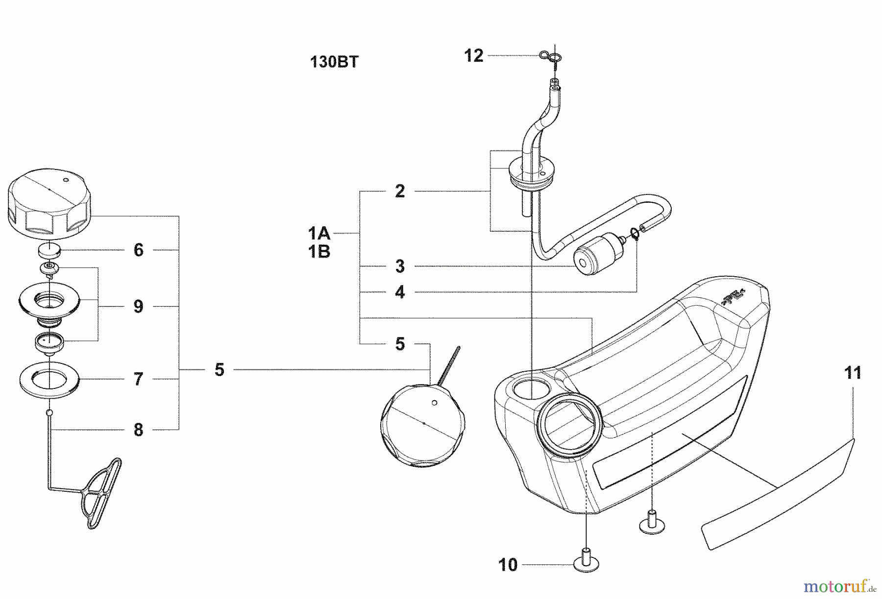  Husqvarna Bläser / Sauger / Häcksler / Mulchgeräte 130 BT - Husqvarna Backpack Blower (2008-10 & After) Fuel Tank Assy.