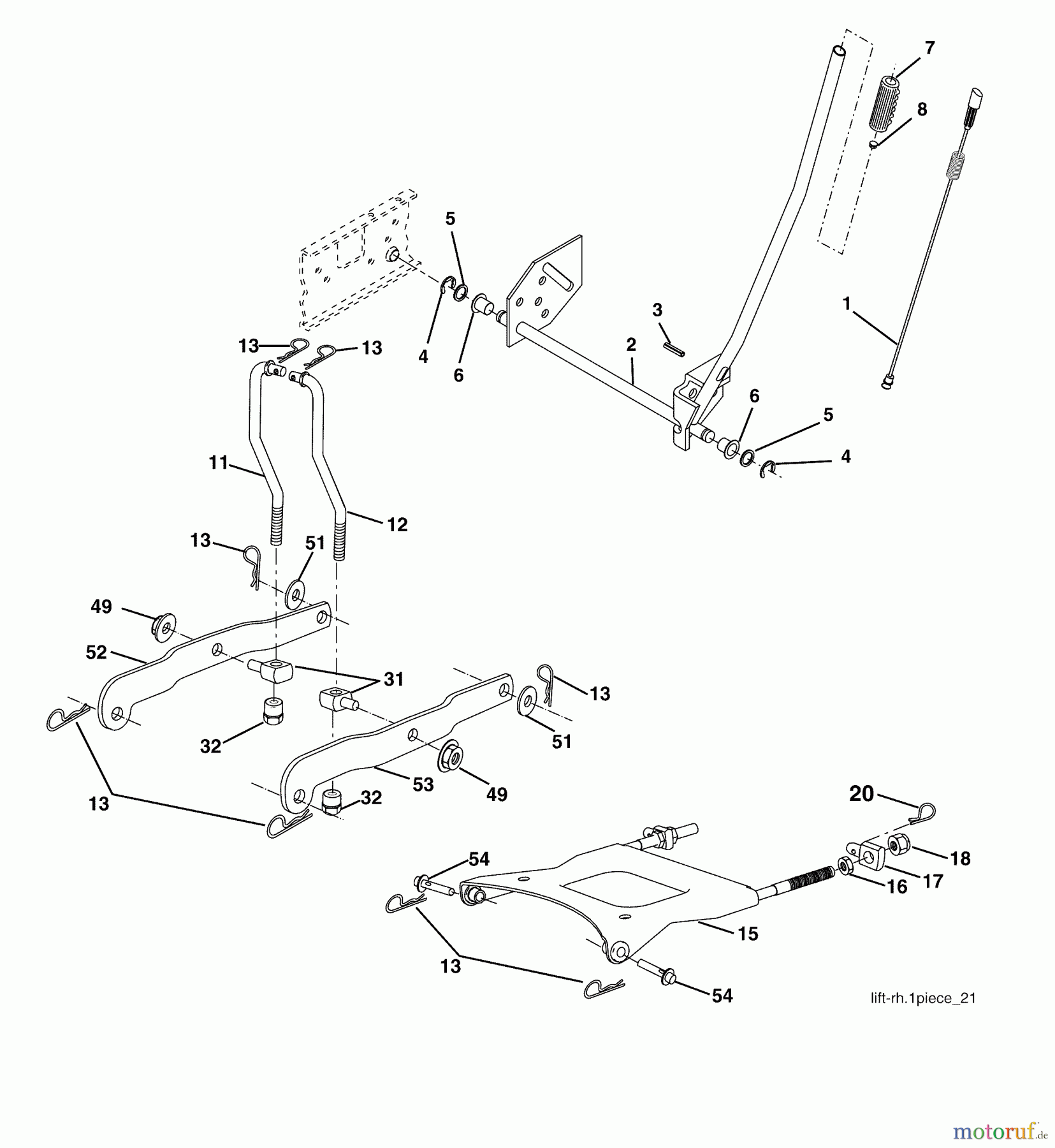  Husqvarna Rasen und Garten Traktoren YTH 2448 (96015000101) - Husqvarna Yard Tractor (2005-03 & After) Mower Lift