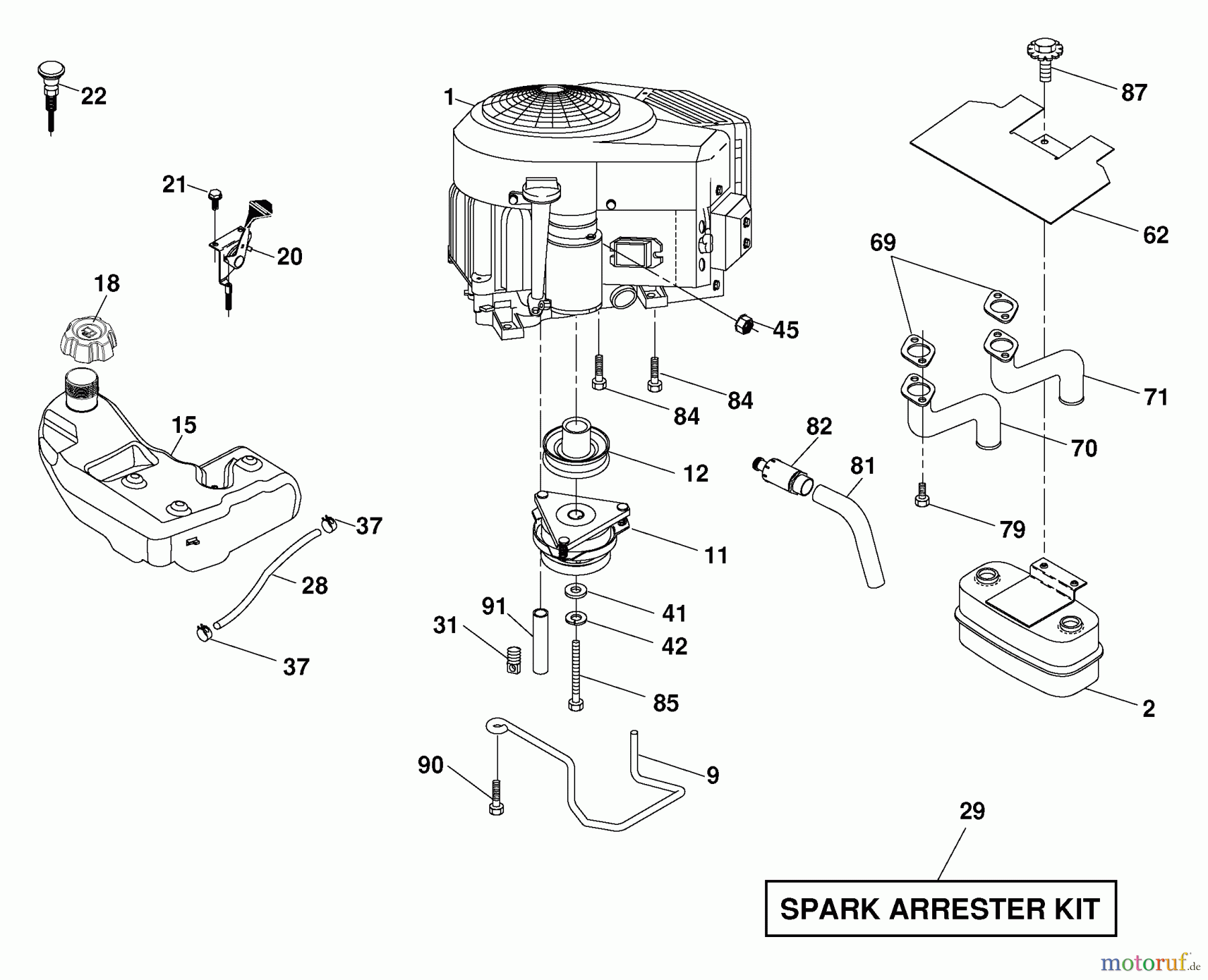  Husqvarna Rasen und Garten Traktoren YTH 2454 (96042004800) - Husqvarna Yard Tractor (2007-04 & After) Engine