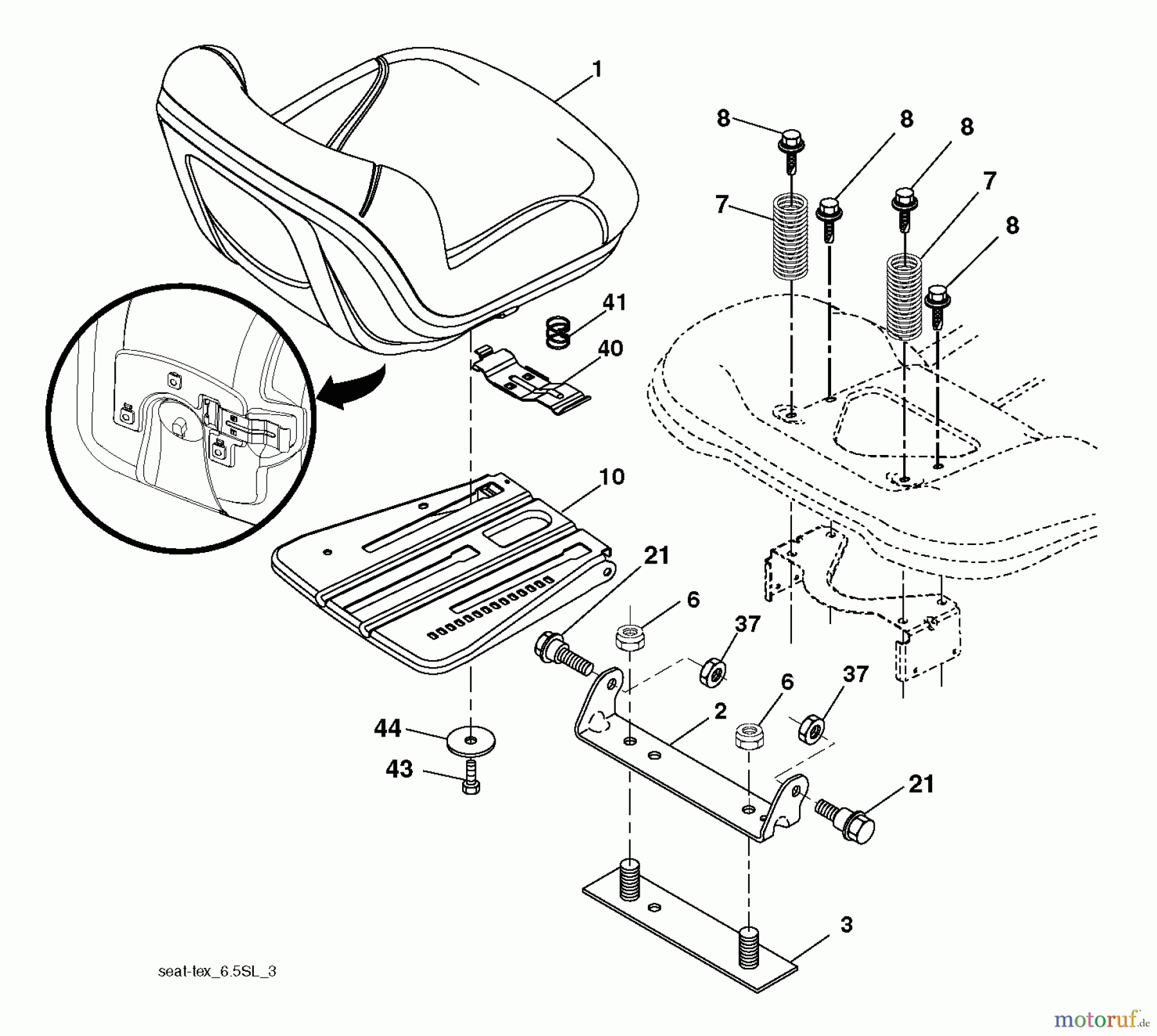  Husqvarna Rasen und Garten Traktoren YTH 24V42LS (96048001302) - Husqvarna Yard Tractor (2012-08 & After) SEAT