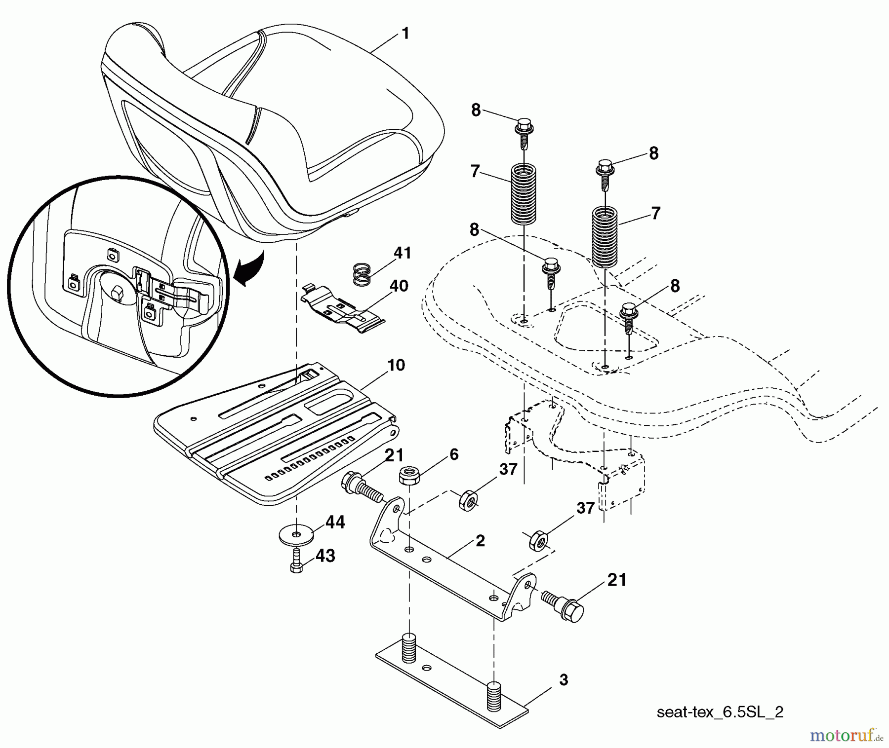  Husqvarna Rasen und Garten Traktoren YTH 24V48LS (96043009800) - Husqvarna Yard Tractor (2009-12 & After) Seat Assembly