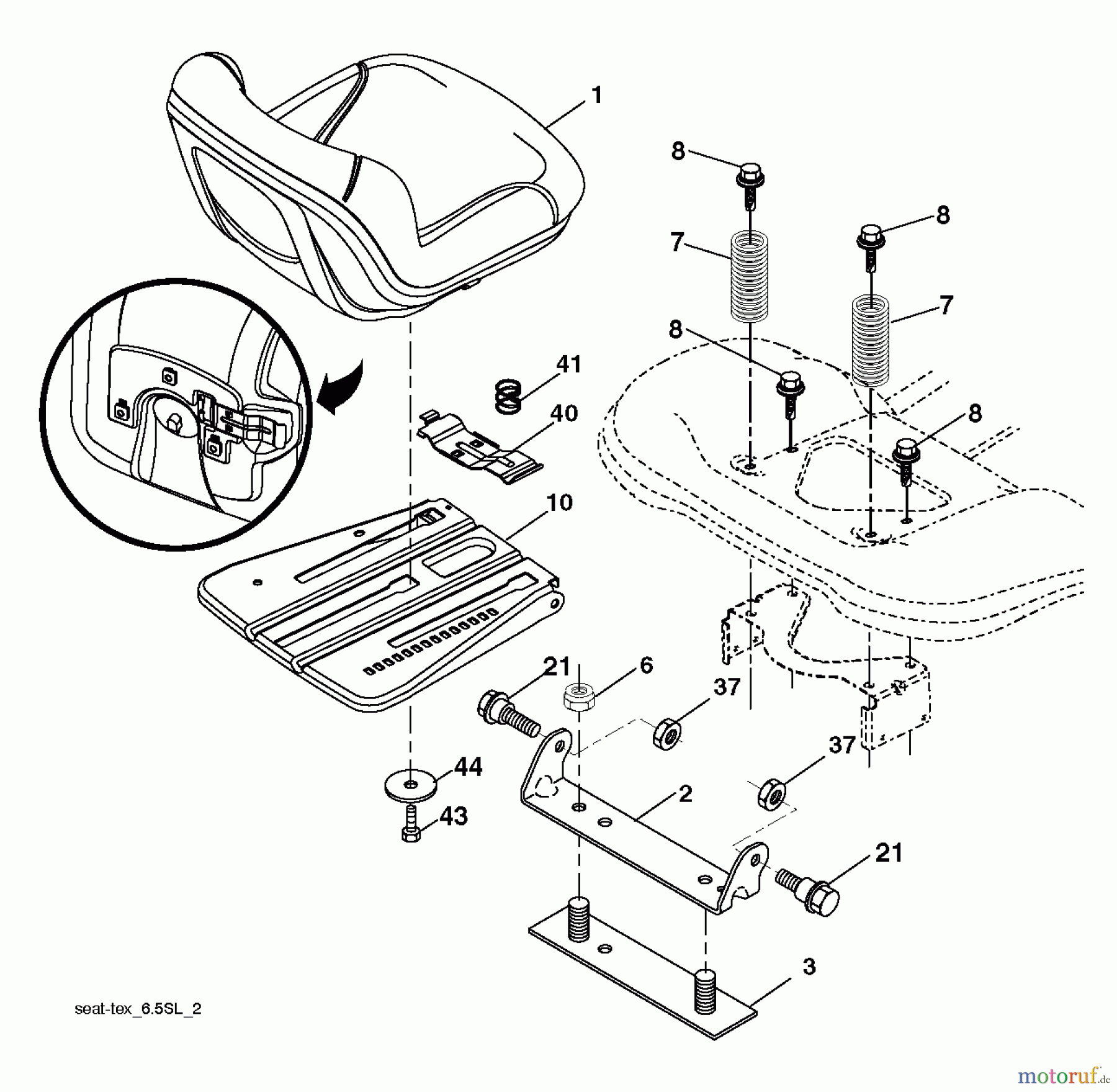  Husqvarna Rasen und Garten Traktoren YTH 24V48LS (96043011603) - Husqvarna Yard Tractor (2011-08 & After) SEAT