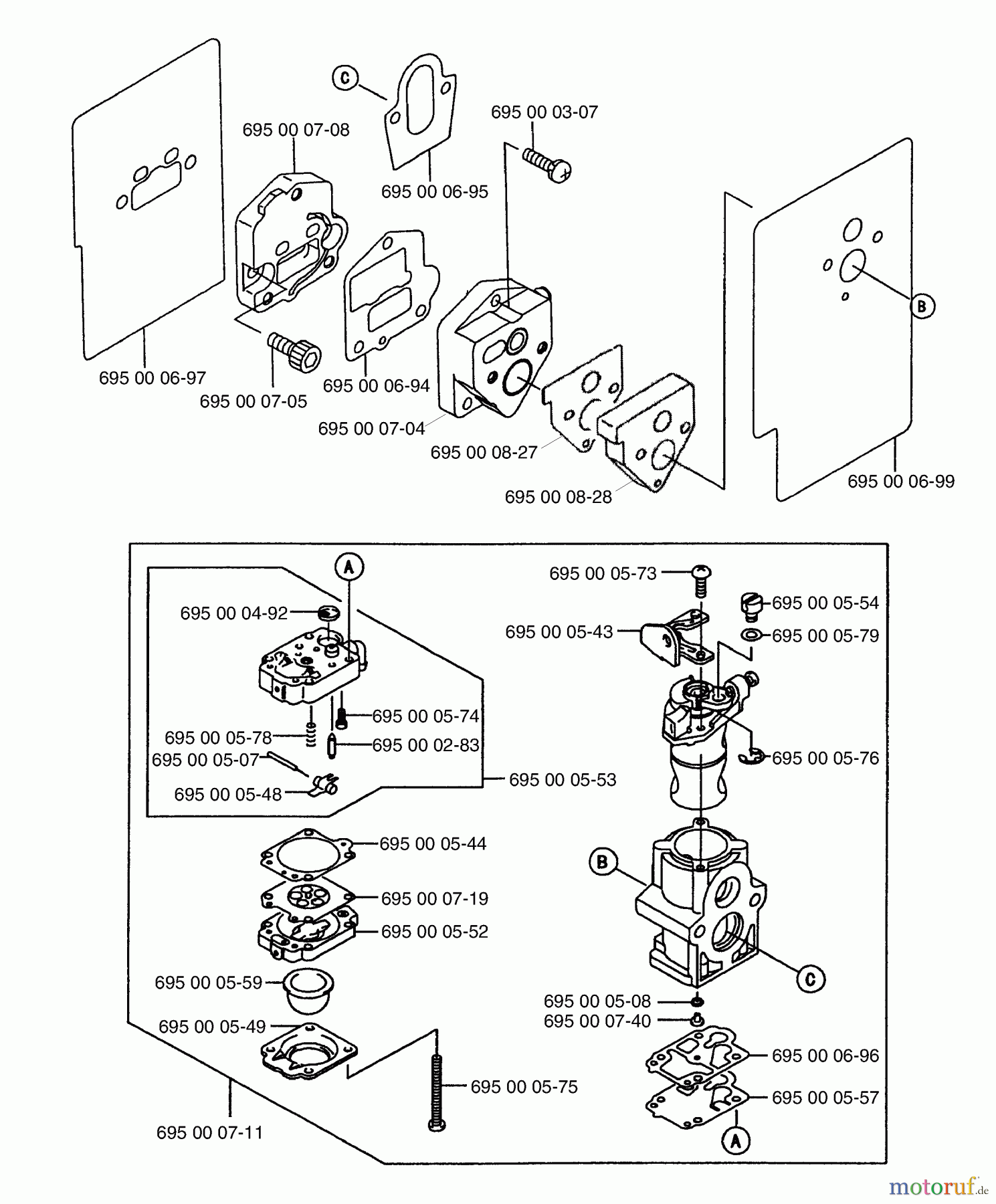  Husqvarna Bläser / Sauger / Häcksler / Mulchgeräte 145 BF - Husqvarna Backpack Blower (Carb II) (2001-04 & After) (California) Carburetor