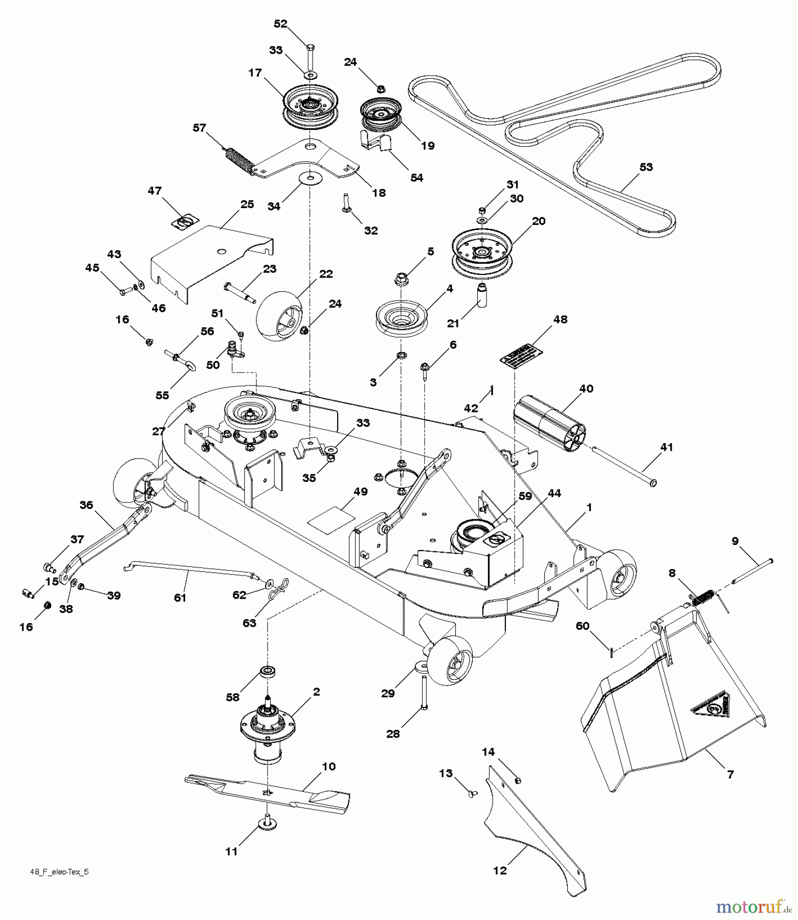  Husqvarna Rasen und Garten Traktoren YTH 2648TDRF (96041026400) - Husqvarna Yard Tractor (2011-05 & After) MOWER DECK / CUTTING DECK