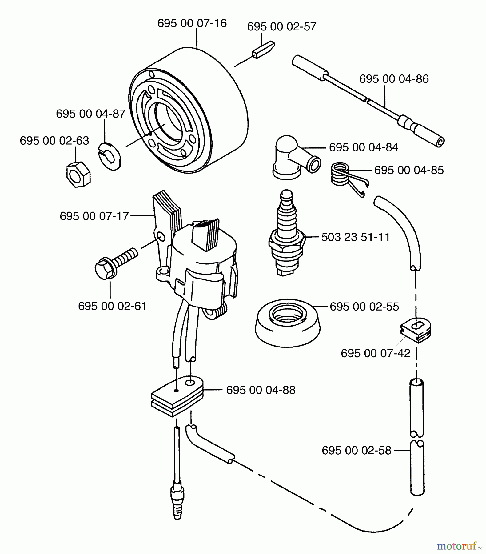  Husqvarna Bläser / Sauger / Häcksler / Mulchgeräte 145 BT - Husqvarna Backpack Blower (Carb II) (2001-04 & After) (California) Ignition / Flywheel