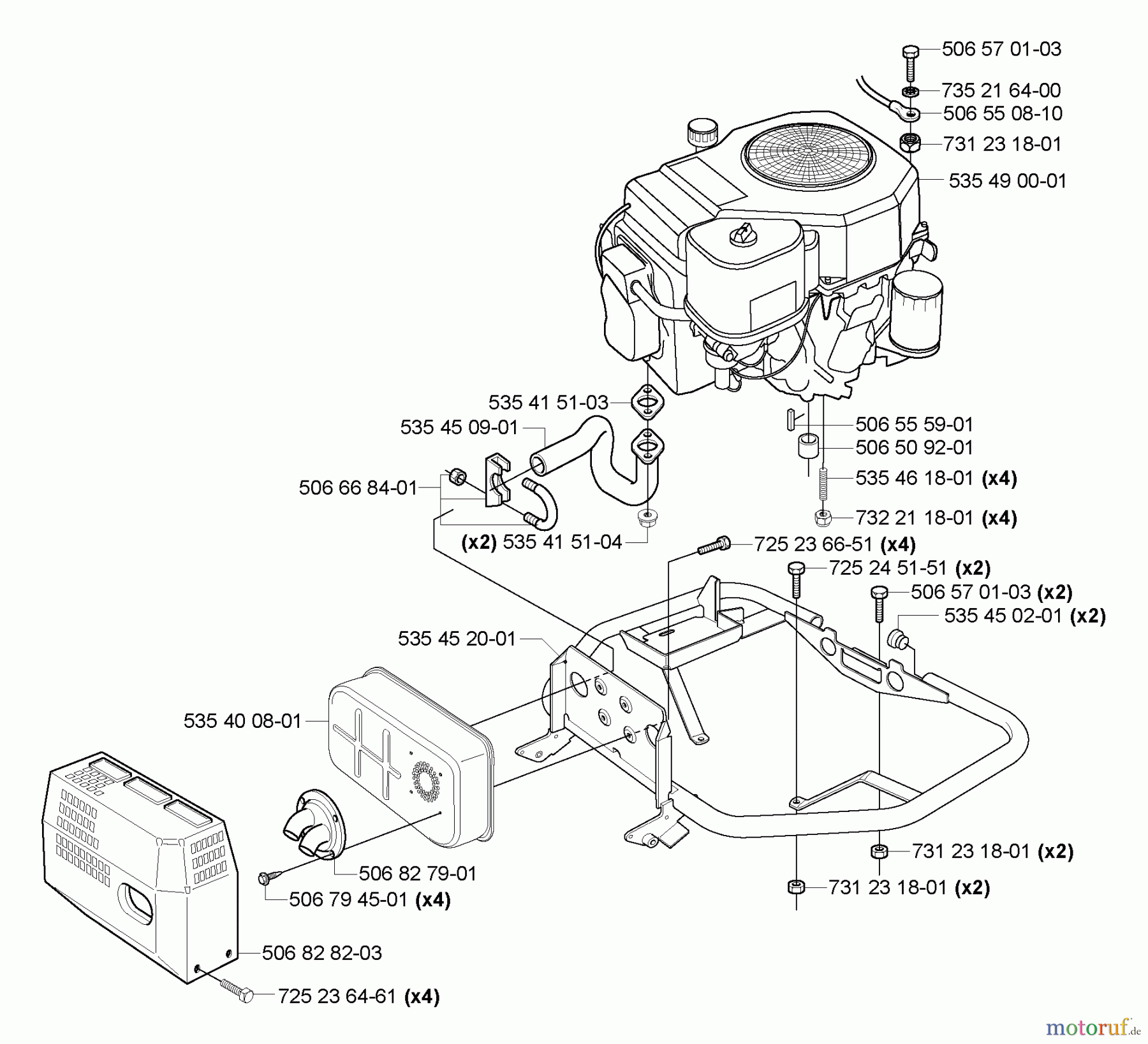  Husqvarna Reitermäher, Motor hinten Rider 155 - Husqvarna Rear-Engine Rider (2006-01 & After) Engine