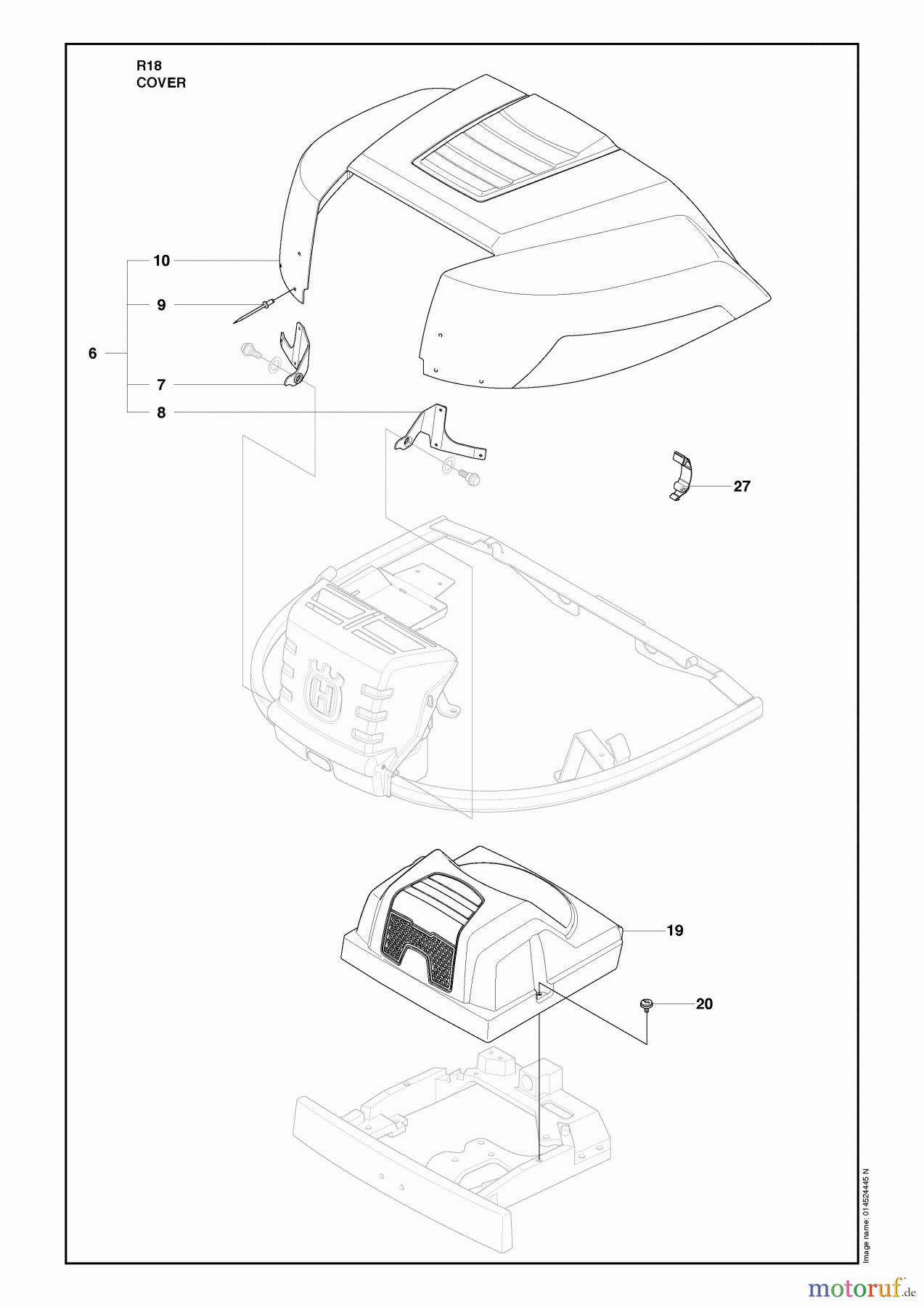  Husqvarna Reitermäher, Motor hinten Rider 18 (966414001) - Husqvarna Rear-Engine Rider (2010-03 & After) Cover Image 1