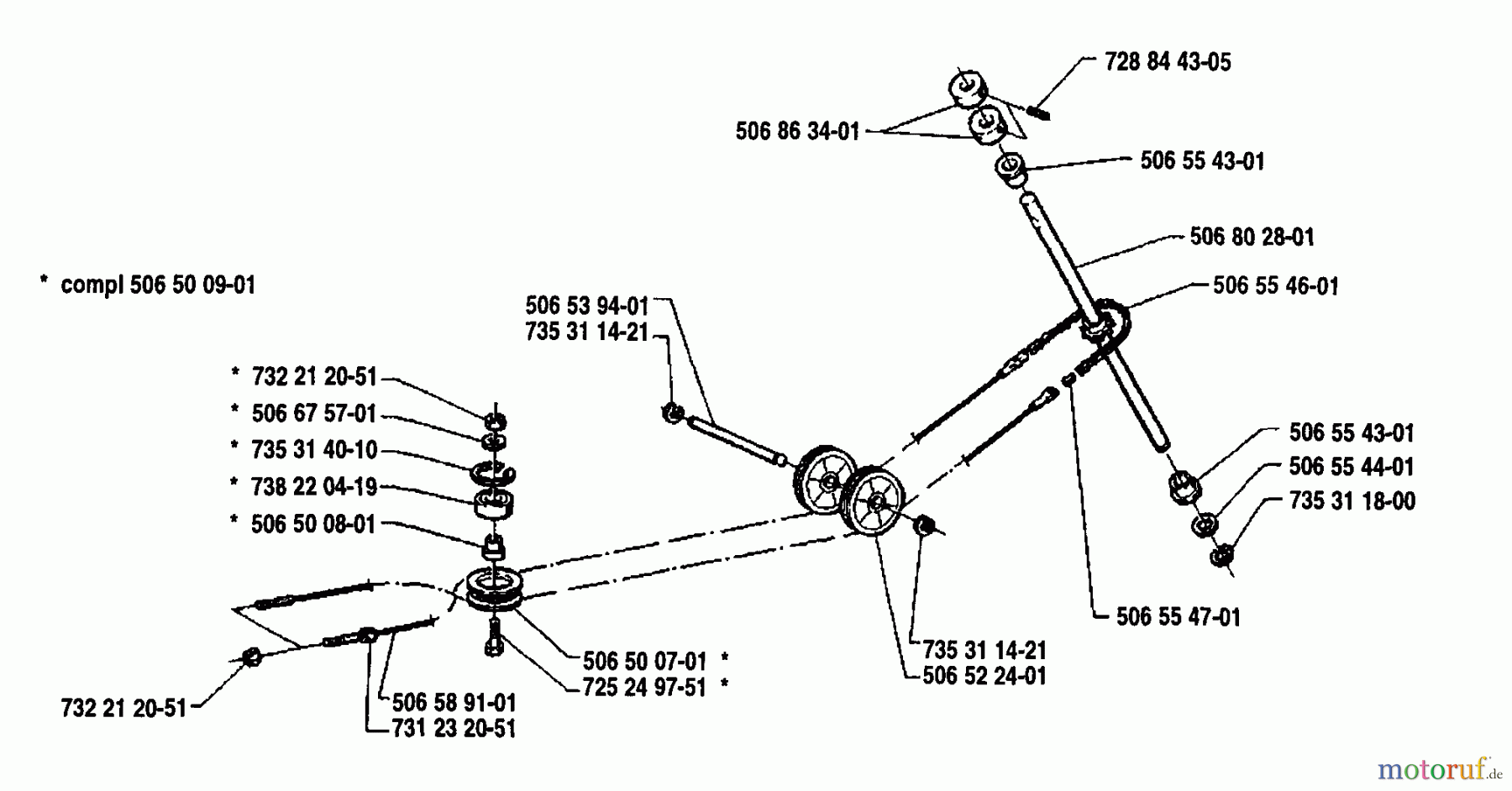  Husqvarna Reitermäher, Motor hinten Rider 970 12 S - Husqvarna Swedish Rider (1992-03 to 1993-04) Steering Assembly