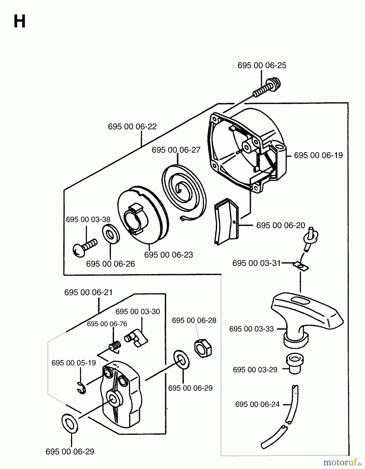  Husqvarna Bläser / Sauger / Häcksler / Mulchgeräte 155 BF - Husqvarna Backpack Blower (1999-07 & After) Starter