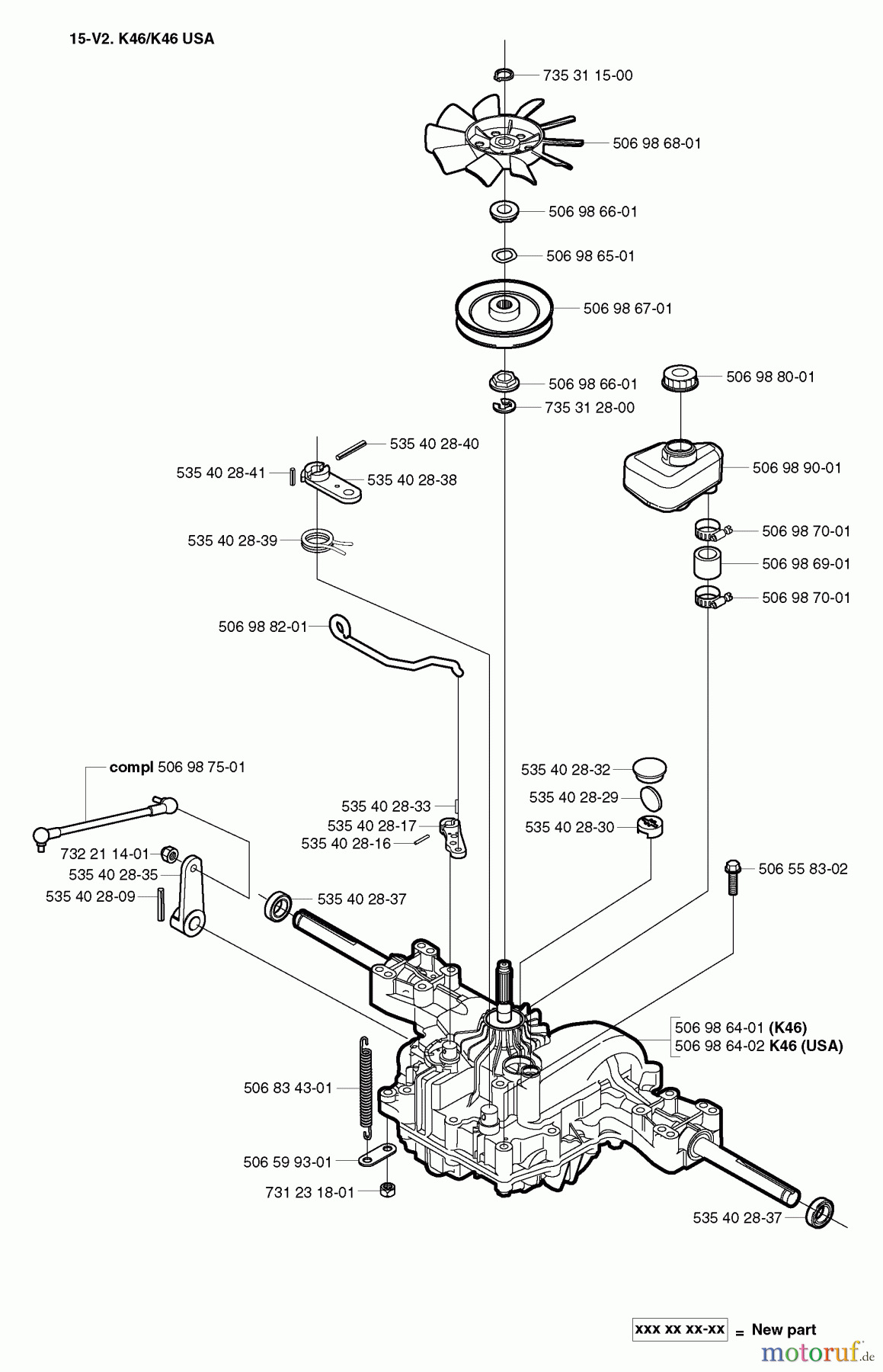  Husqvarna Reitermäher, Motor hinten Rider Pro 15-V2 - Husqvarna Rear-Engine Rider (2003-01 & After) Transmission