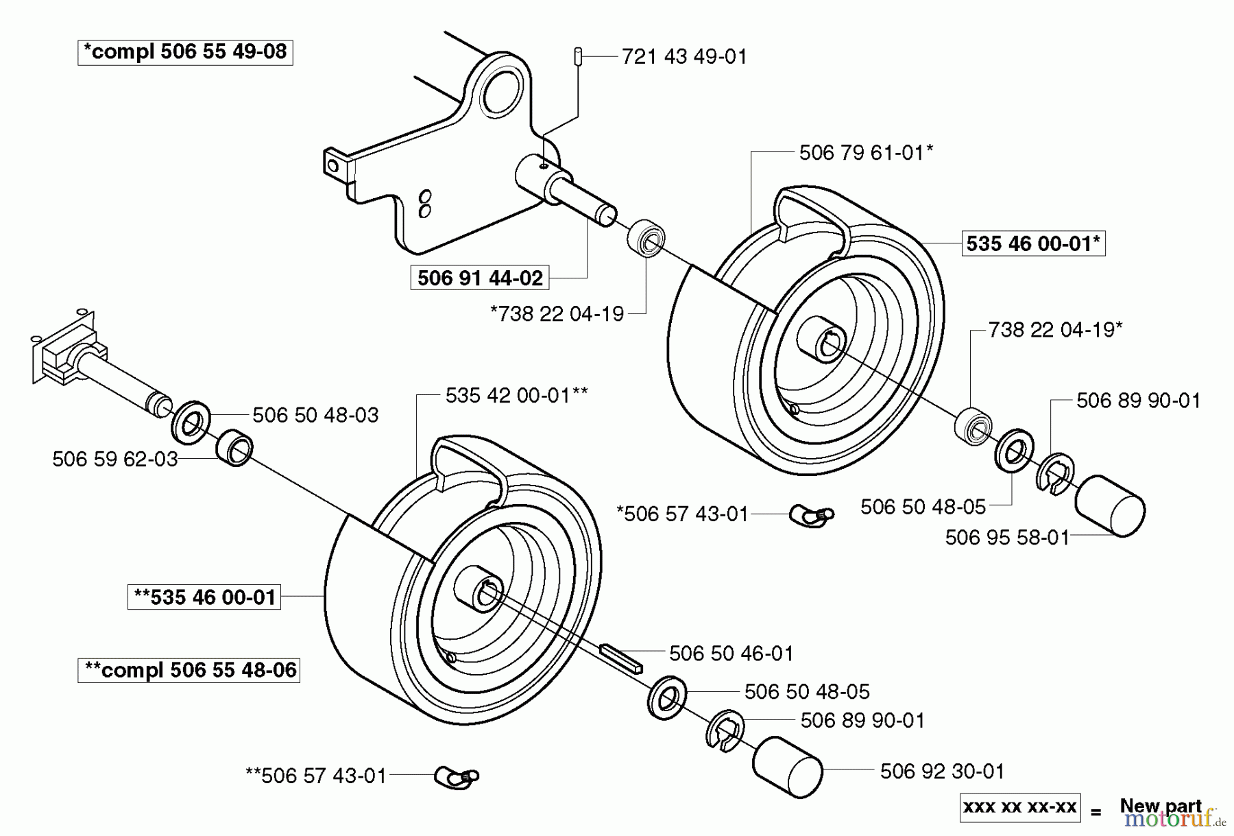  Husqvarna Reitermäher, Motor hinten Rider Pro 15-V2 - Husqvarna Rear-Engine Rider (2003-01 & After) Wheel/Tire