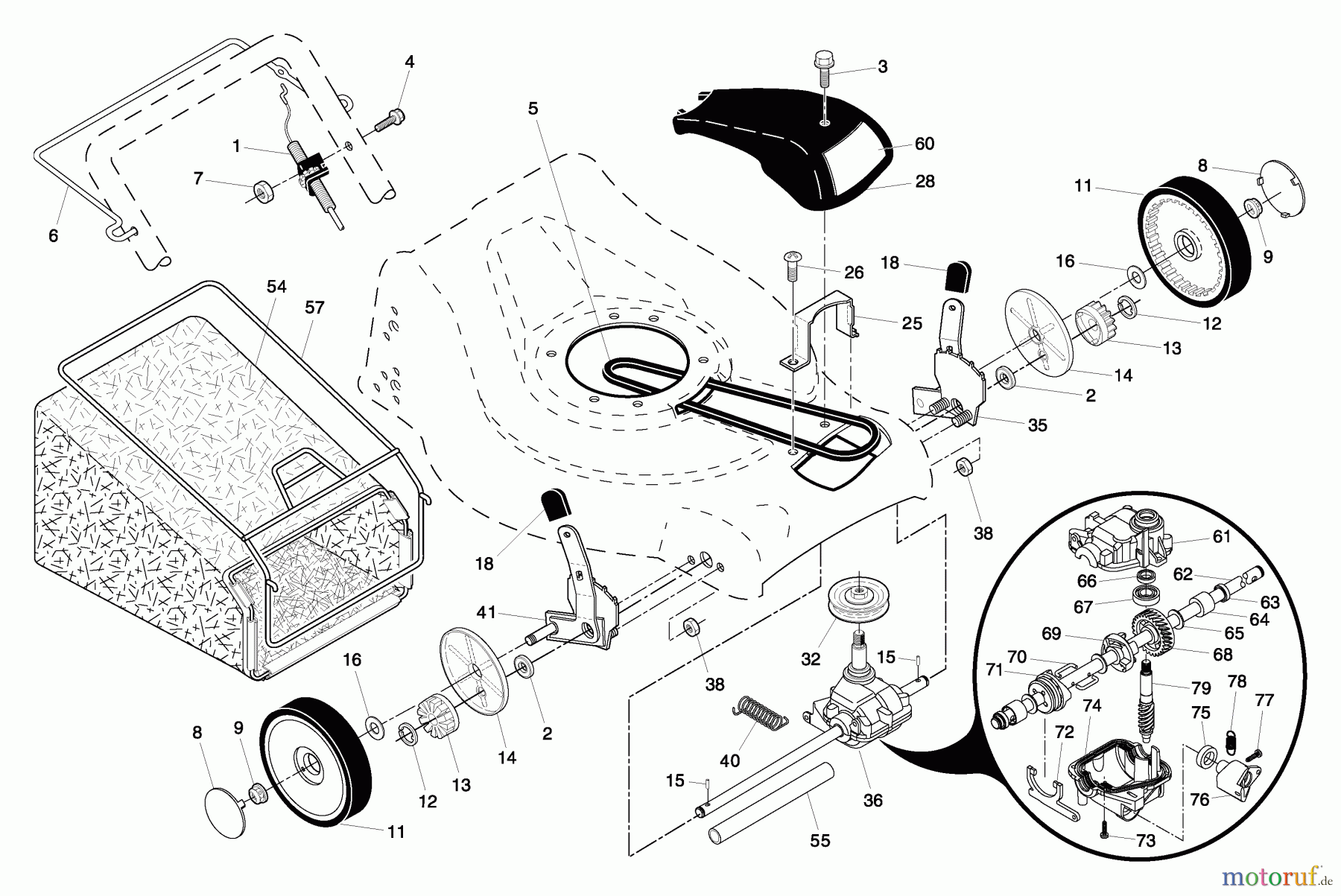  Husqvarna Rasenmäher 5521 CHV (96143000102) - Husqvarna Walk-Behind Mower (2005-04 & After) Drive Assembly