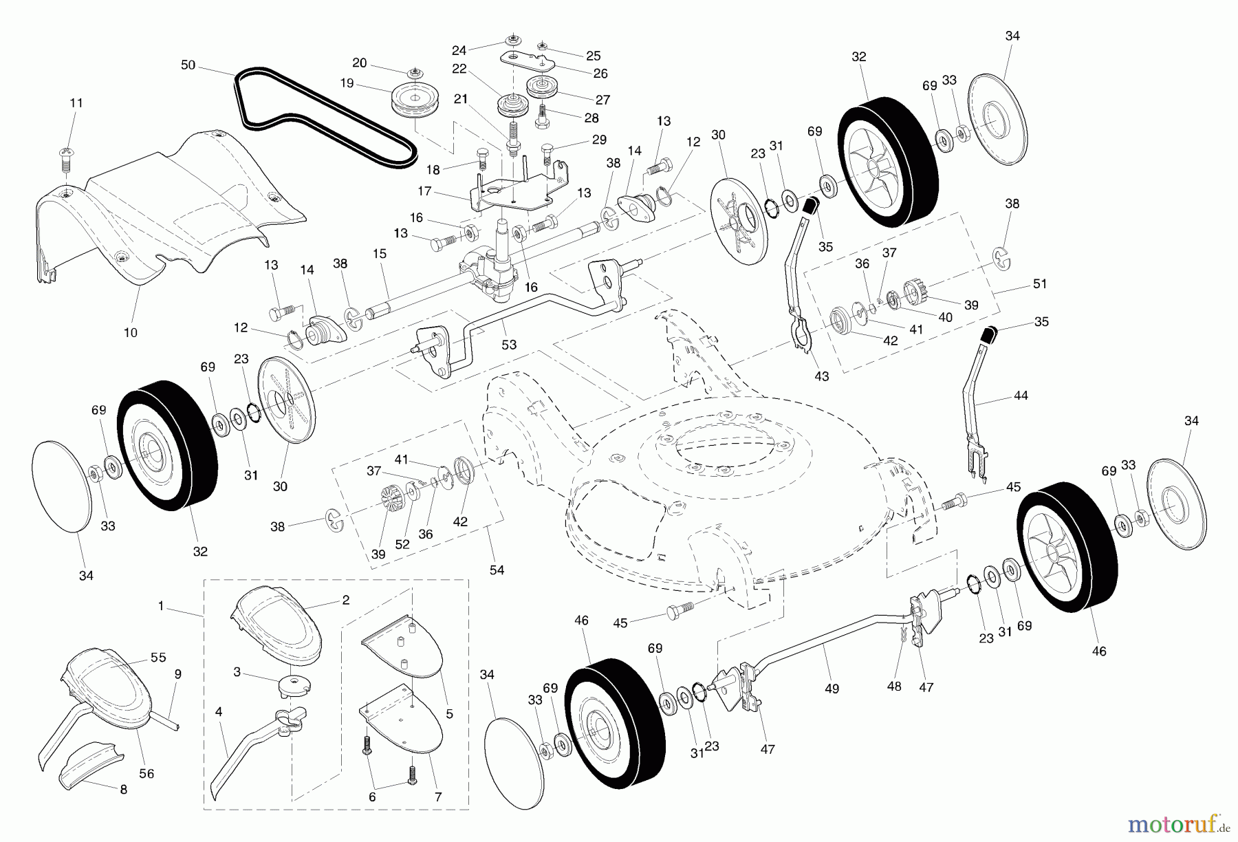  Husqvarna Rasenmäher 55R21 HVD (954223210) - Husqvarna Walk-Behind Mower (2004-01 & After) Drive Assembly