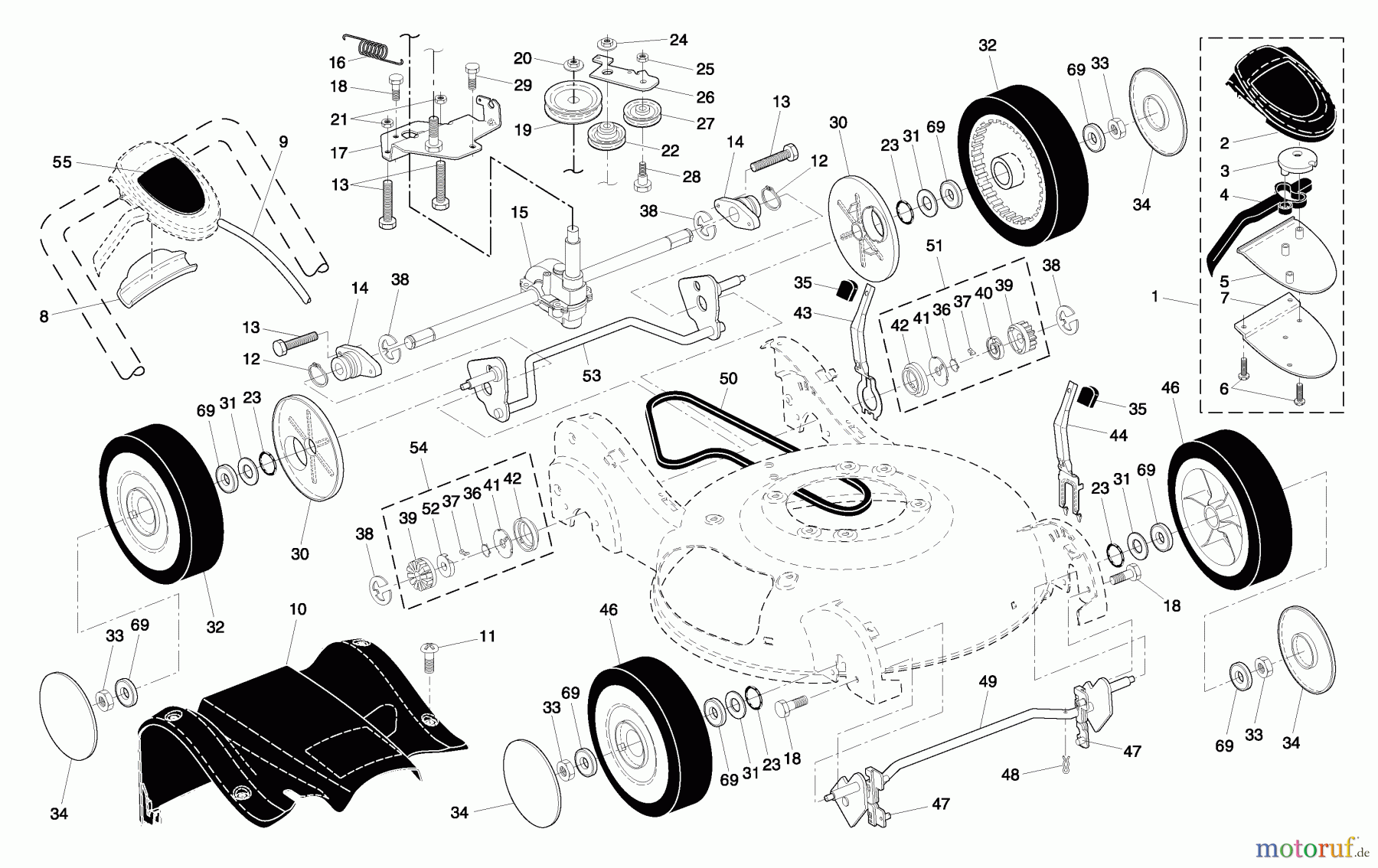  Husqvarna Rasenmäher 55R21 HVL (96145000103) - Husqvarna Walk-Behind Mower (2005-01 & After) Drive Assembly