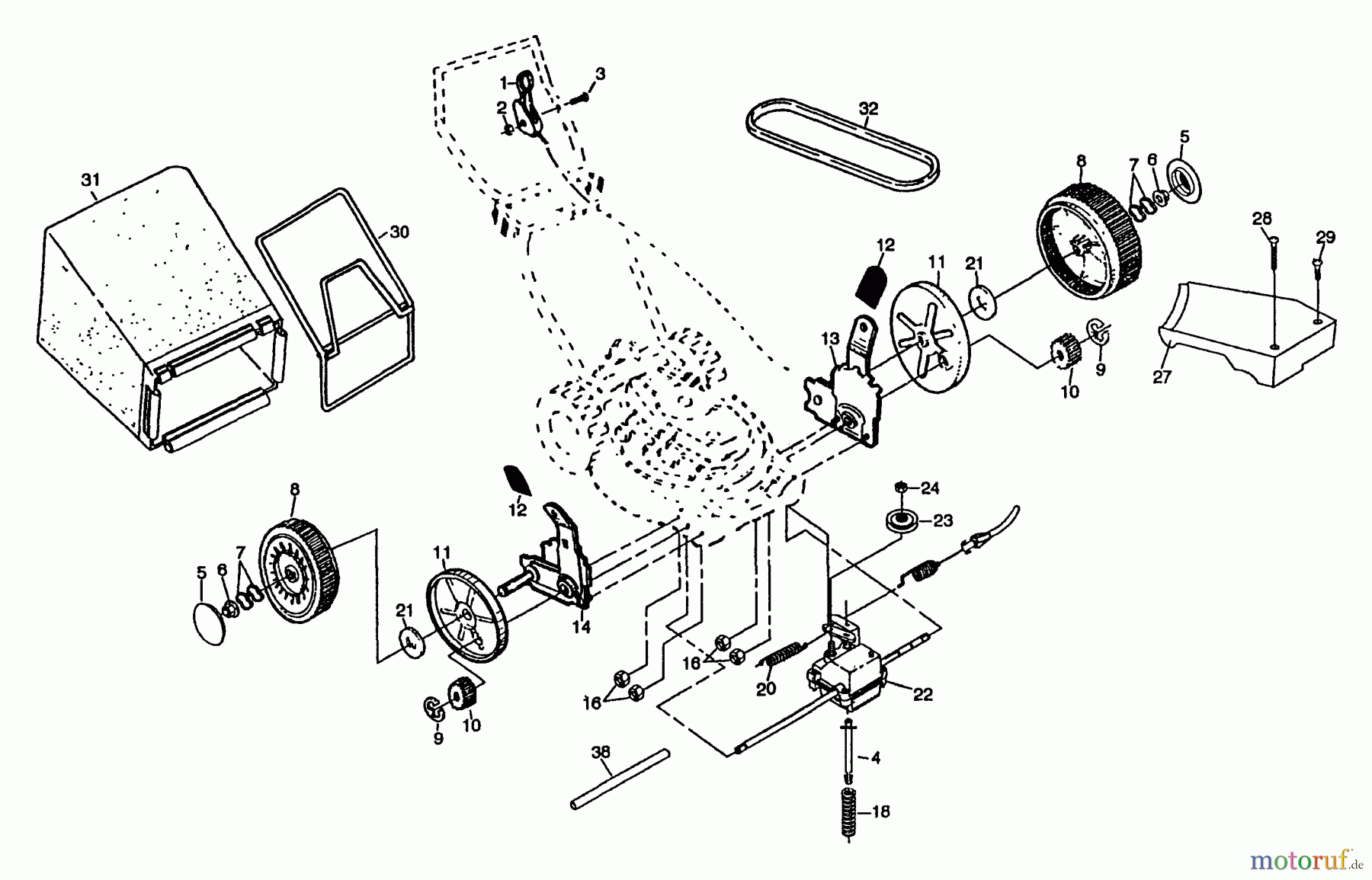  Husqvarna Rasenmäher 56 HS (954140039A) - Husqvarna Walk-Behind Mower (1996-10 & After) Repair Parts (B)