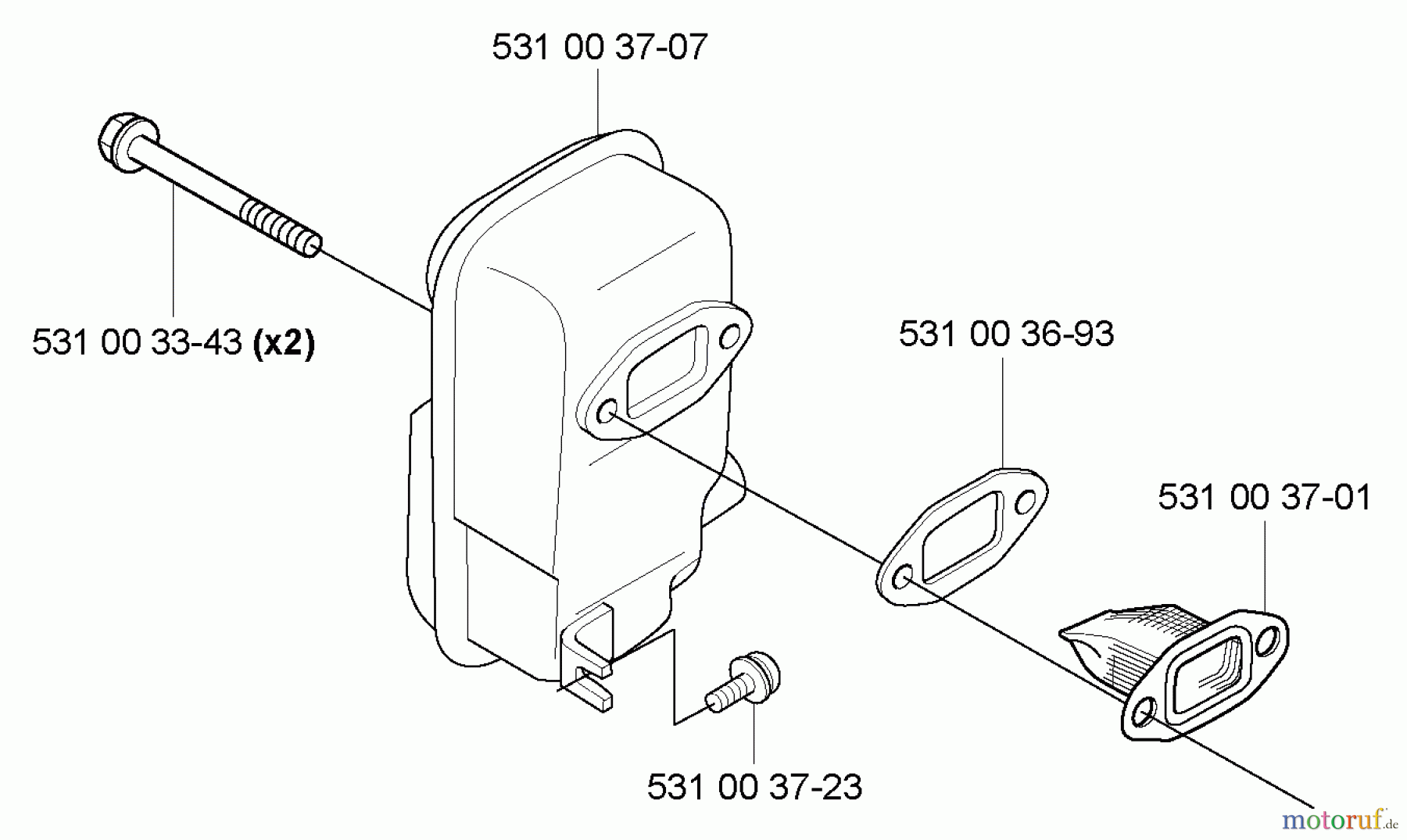  Husqvarna Bläser / Sauger / Häcksler / Mulchgeräte 155 BT - Husqvarna Backpack Blower (2005-08 & After) Muffler