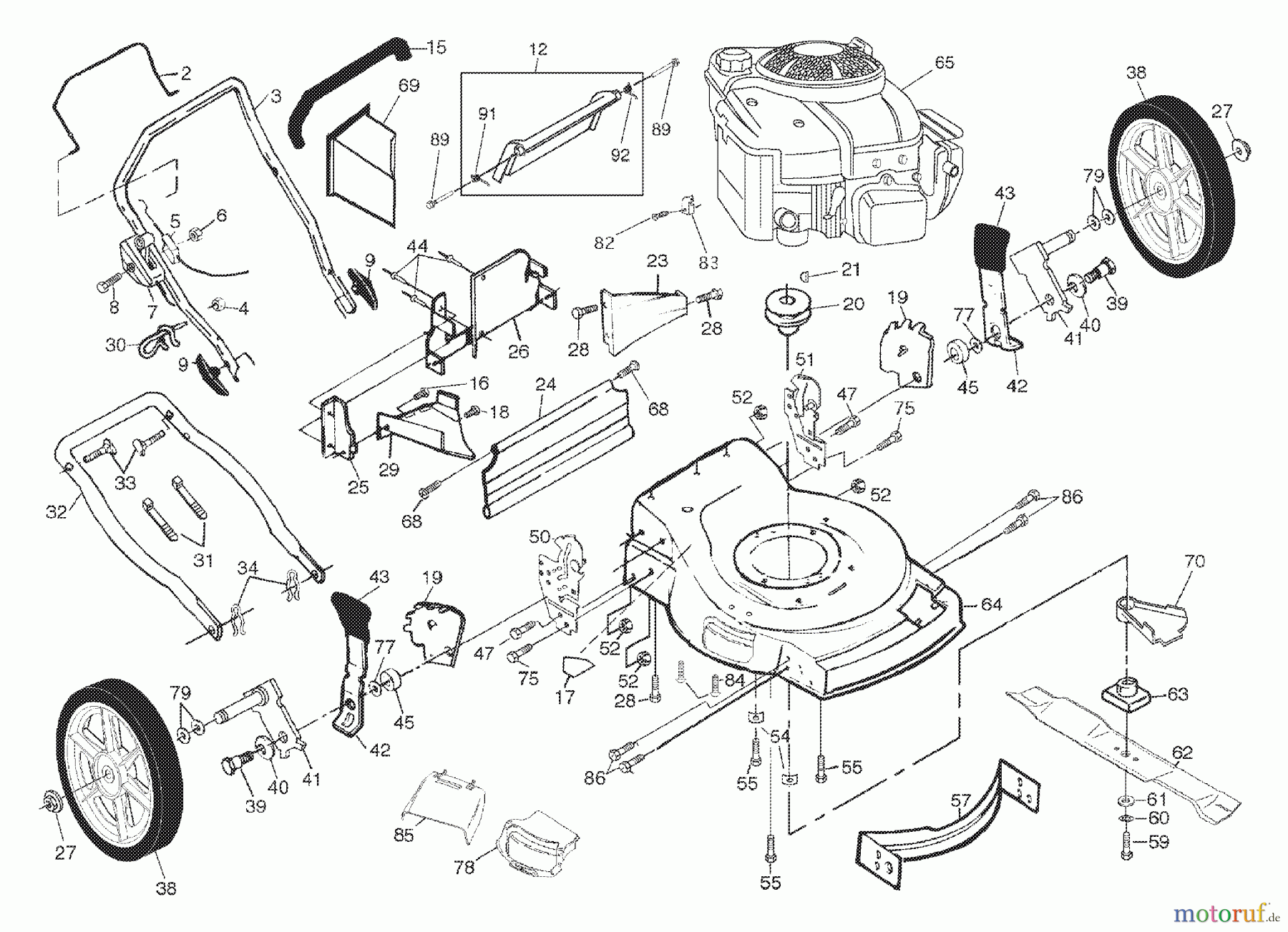  Husqvarna Rasenmäher 6522 CHB (954222725) - Husqvarna Walk-Behind Mower (2001-10 & After) General Assembly