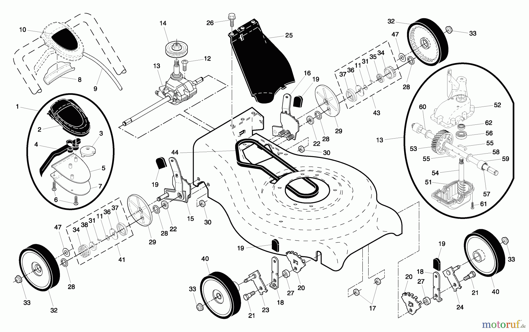  Husqvarna Rasenmäher 7021 RES (96143001801) - Husqvarna Walk-Behind Mower (2006-04 & After) Drive Assembly