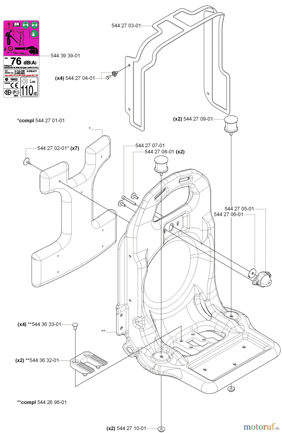  Husqvarna Bläser / Sauger / Häcksler / Mulchgeräte 170 BT - Husqvarna Backpack Blower (2006-03 to 2008-09) Backpack Frame