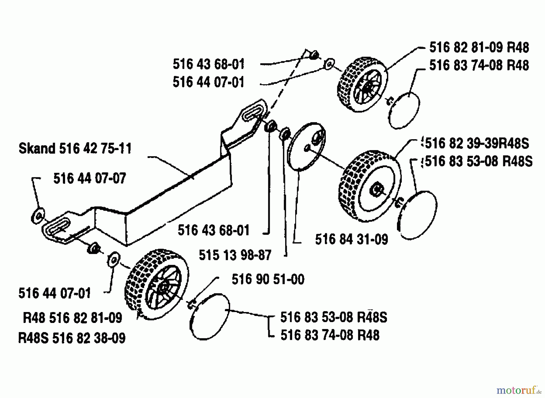  Husqvarna Rasenmäher Royal 48 - Husqvarna Walk-Behind Mower (1993-05 & After) Wheel Assembly