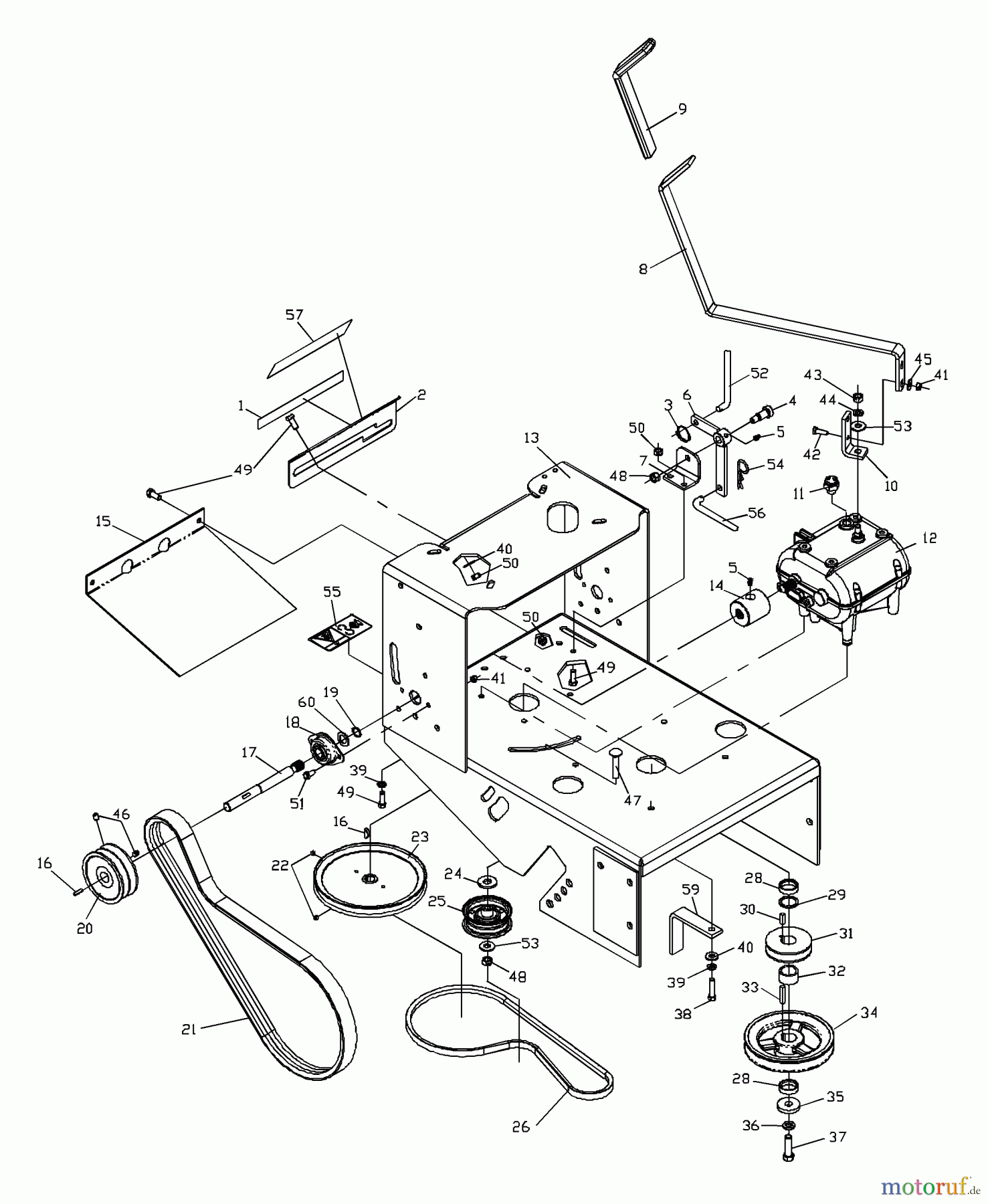  Husqvarna Rasenmäher für Großflächen W 3613ETS (968999117) - Husqvarna Wide-Area Walk-Behind Mower (2001-09 & After) Rear Deck Assembly