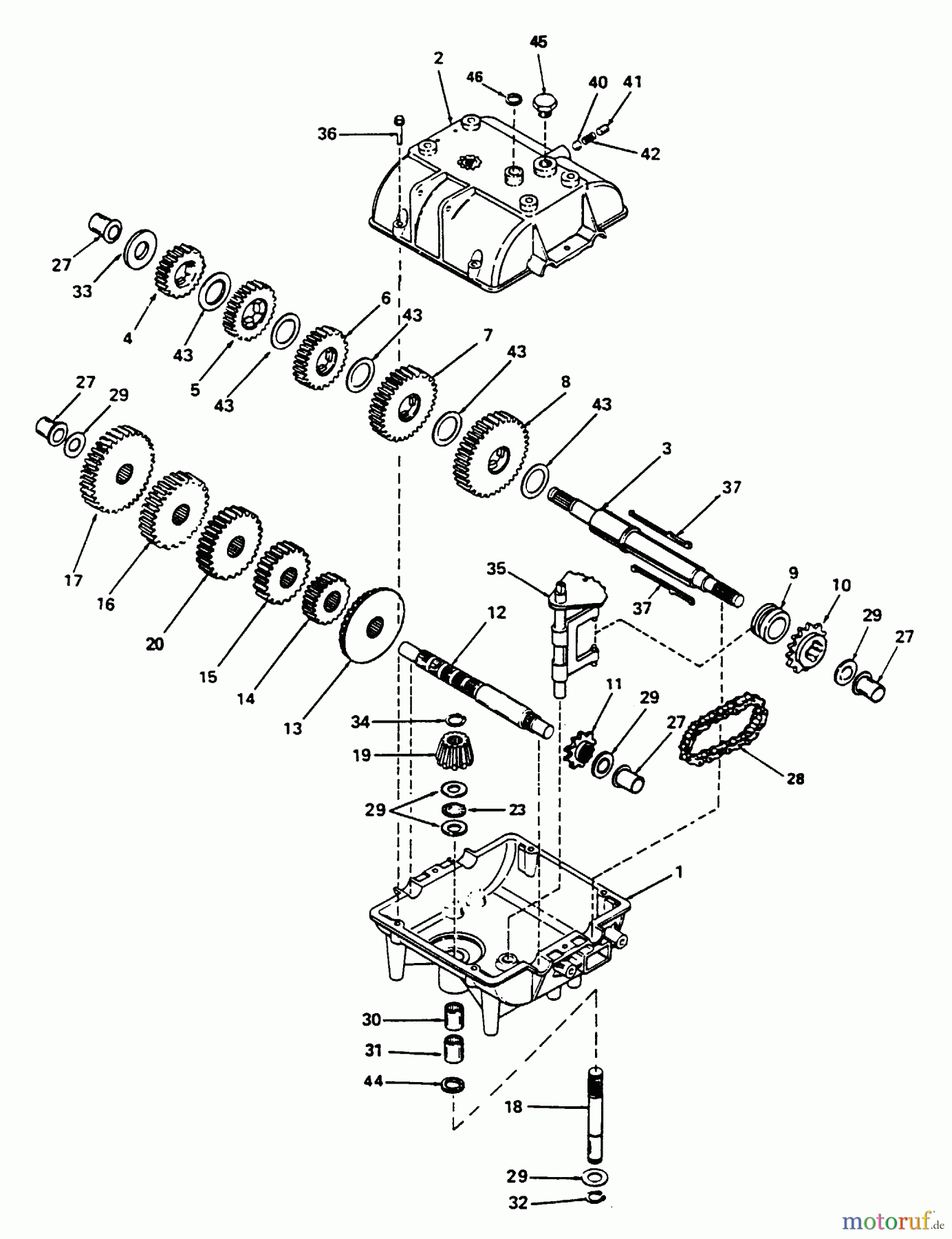  Husqvarna Rasenmäher für Großflächen W 4815ETS (968999120) - Husqvarna Wide-Area Walk-Behind Mower (2001-09 & After) Transmission Assembly