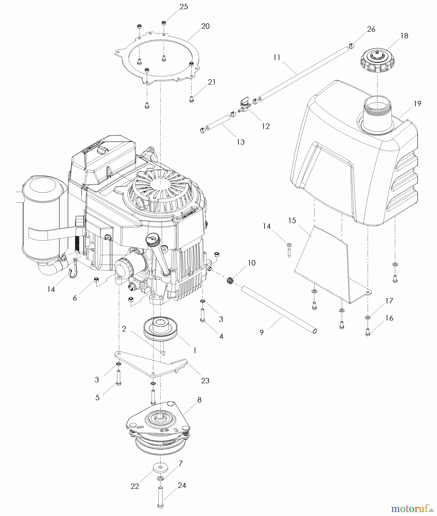  Husqvarna Rasenmäher für Großflächen WH 5217 (966947003) - Husqvarna Wide-Area Walk-Behind Mower (2008-09 to 2008-09) Engine