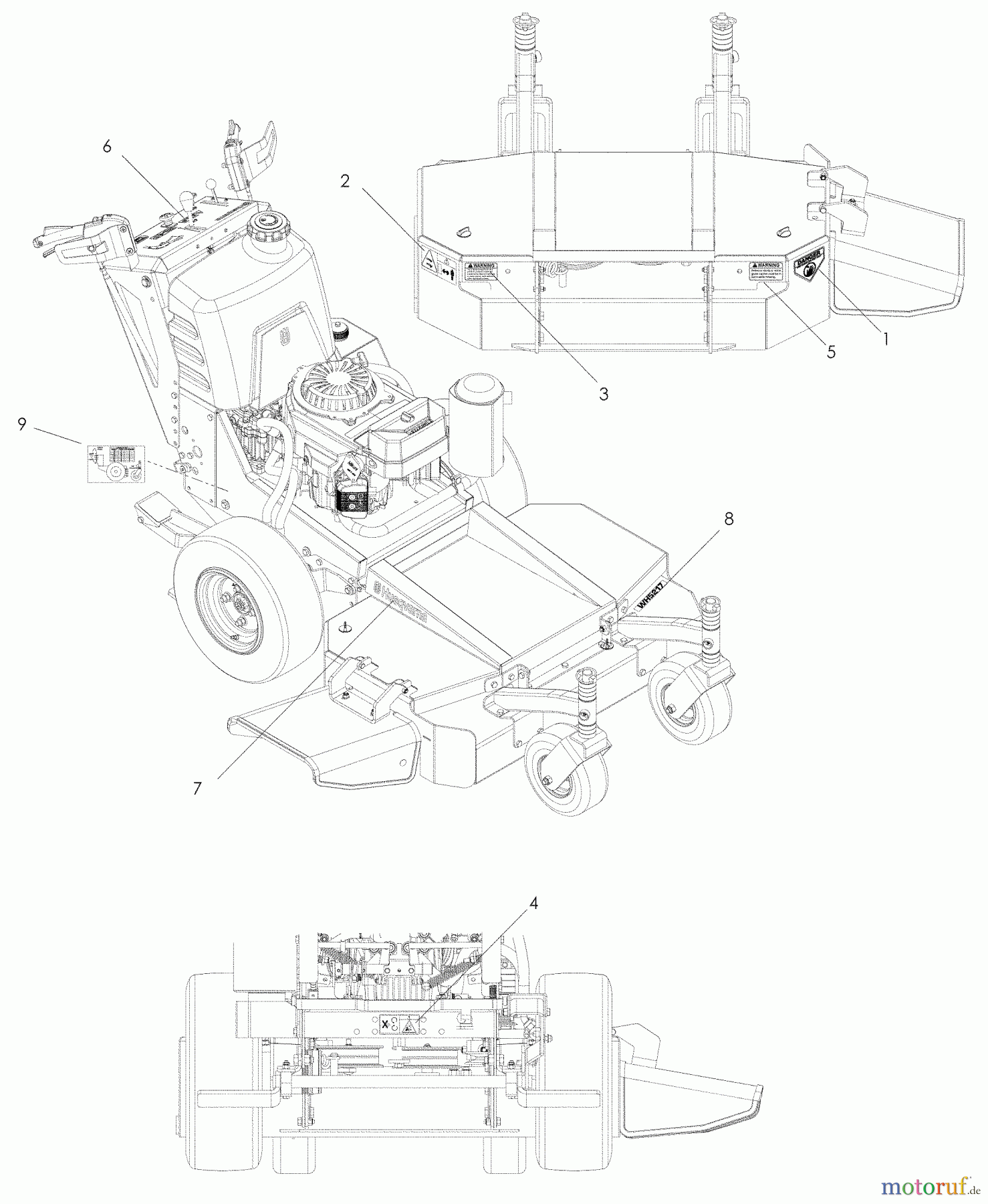  Husqvarna Rasenmäher für Großflächen WH 3615 (966947001) - Husqvarna Wide-Area Walk-Behind Mower (2008-10 & After) Decals