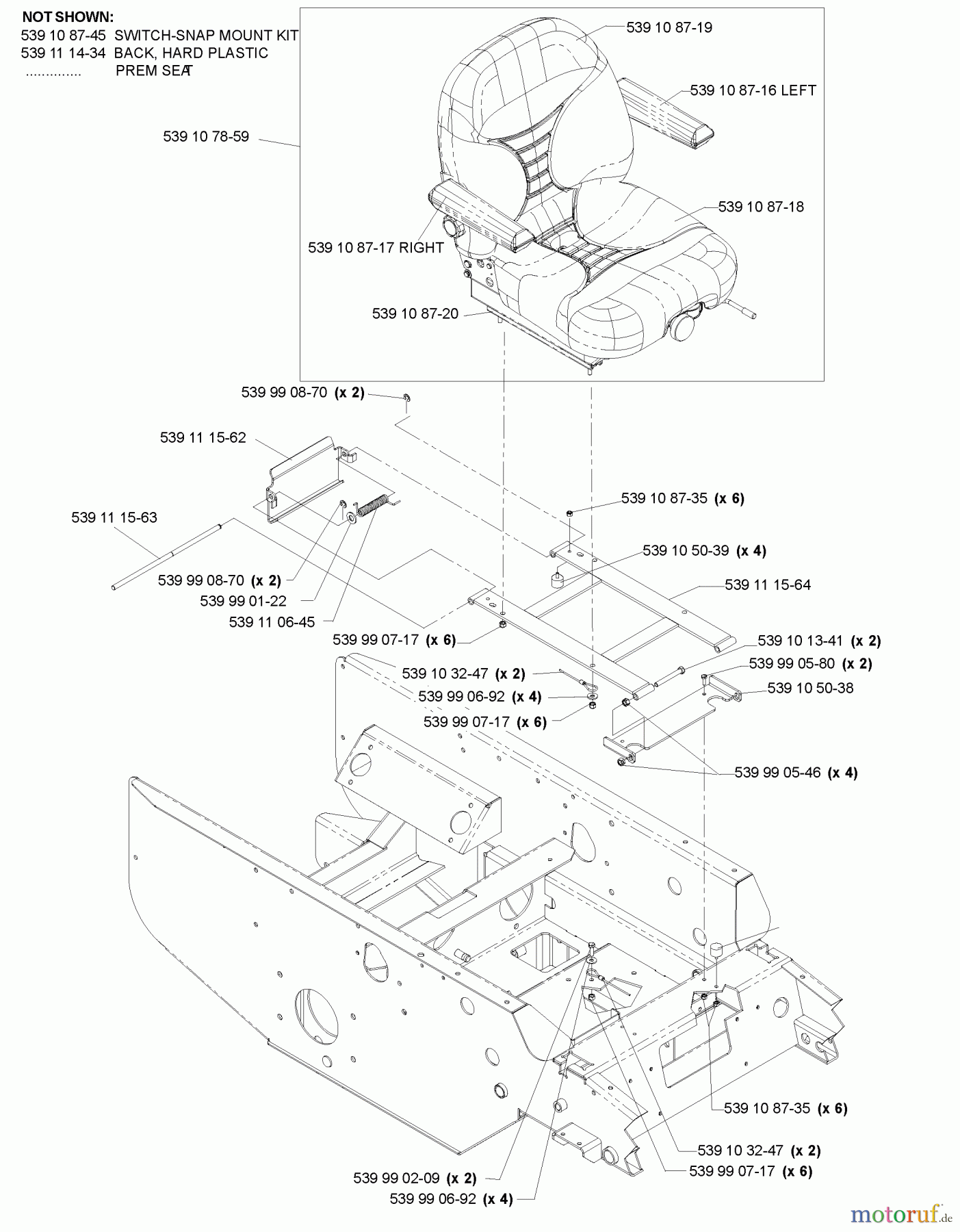  Husqvarna Nullwendekreismäher, Zero-Turn BX 34 D (968999316) - Husqvarna Zero-Turn Mower (2009-07 & After) Seat Assembly