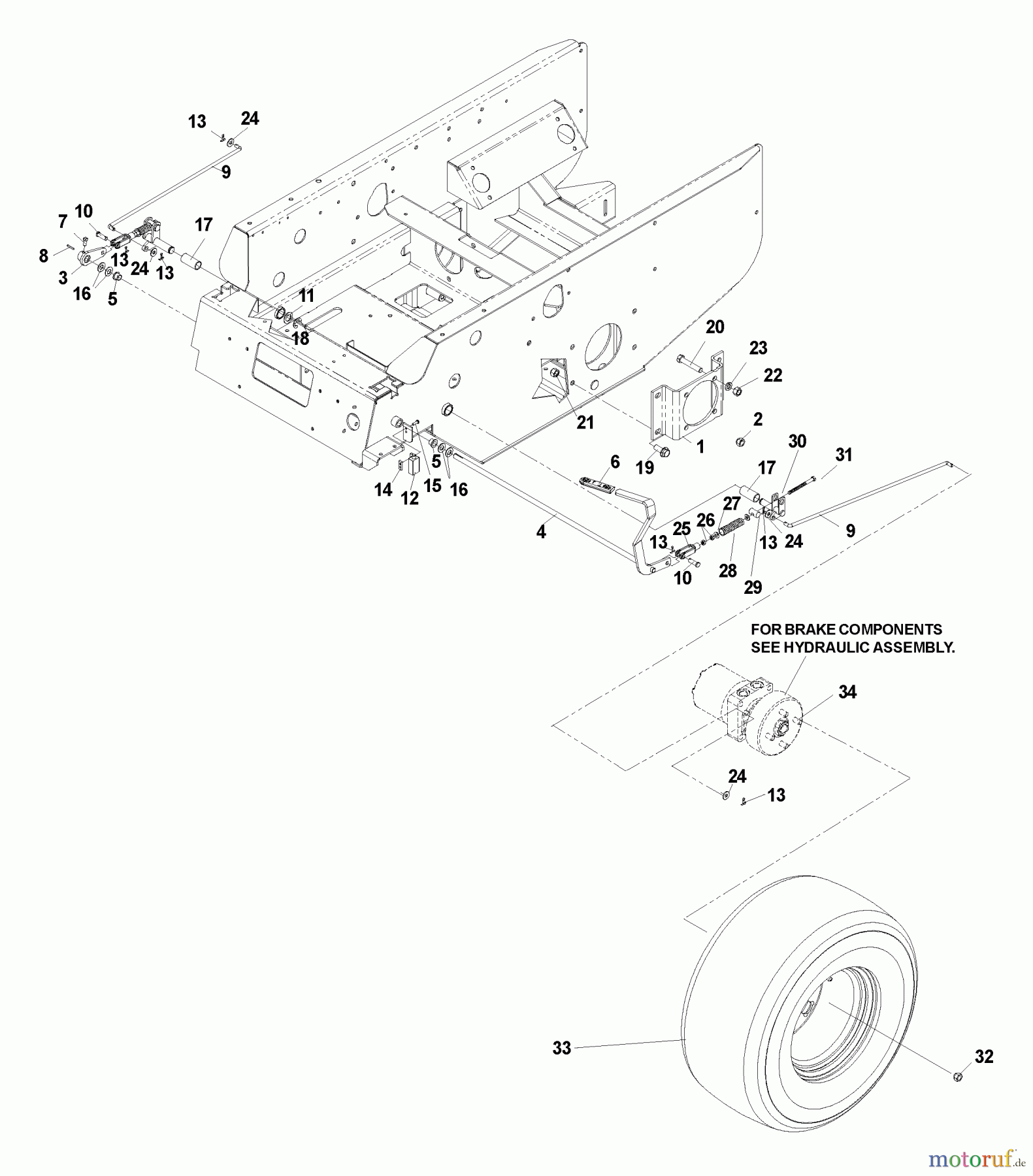  Husqvarna Nullwendekreismäher, Zero-Turn BZ 7234 D (968999264) - Husqvarna Zero-Turn Mower (2005-01 to 2005-07) Brake Group Linkage