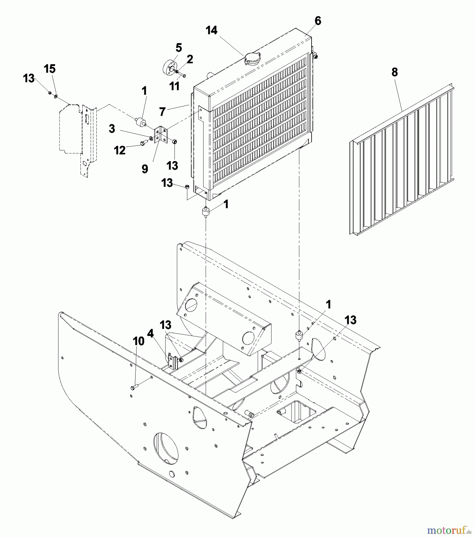  Husqvarna Nullwendekreismäher, Zero-Turn BZ 6134 D (968999214) - Husqvarna Zero-Turn Mower (2003-03 to 2004-10) Radiator 34 H.P.