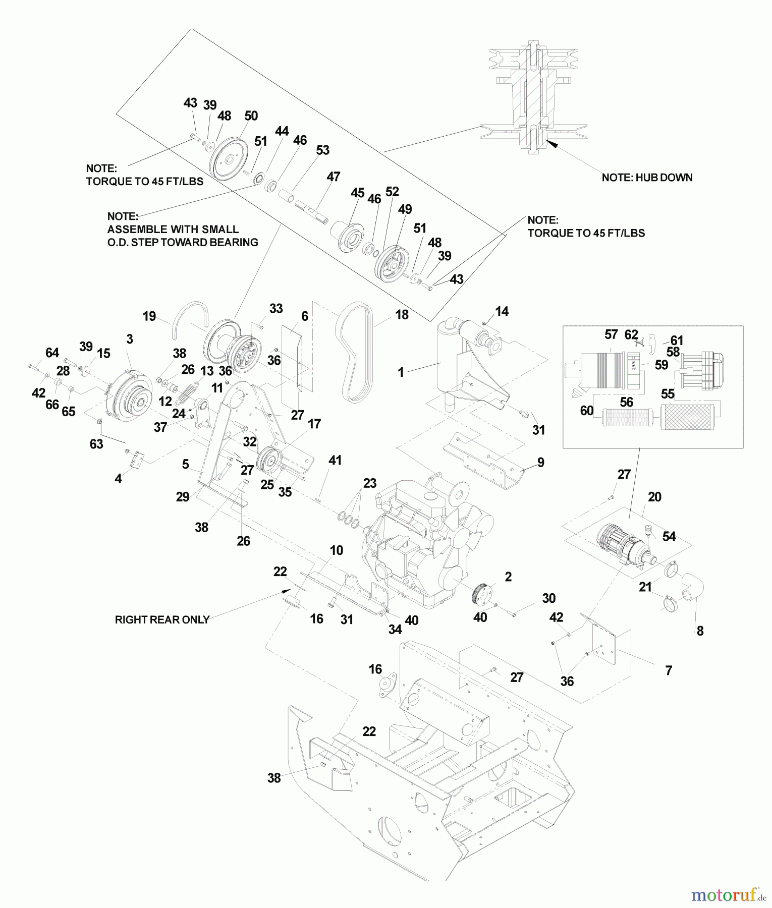  Husqvarna Nullwendekreismäher, Zero-Turn BZ 6134 D (968999214) - Husqvarna Zero-Turn Mower (2004-11 & After) (SN: 033600000 & Up) Engine Assembly 34 H.P.