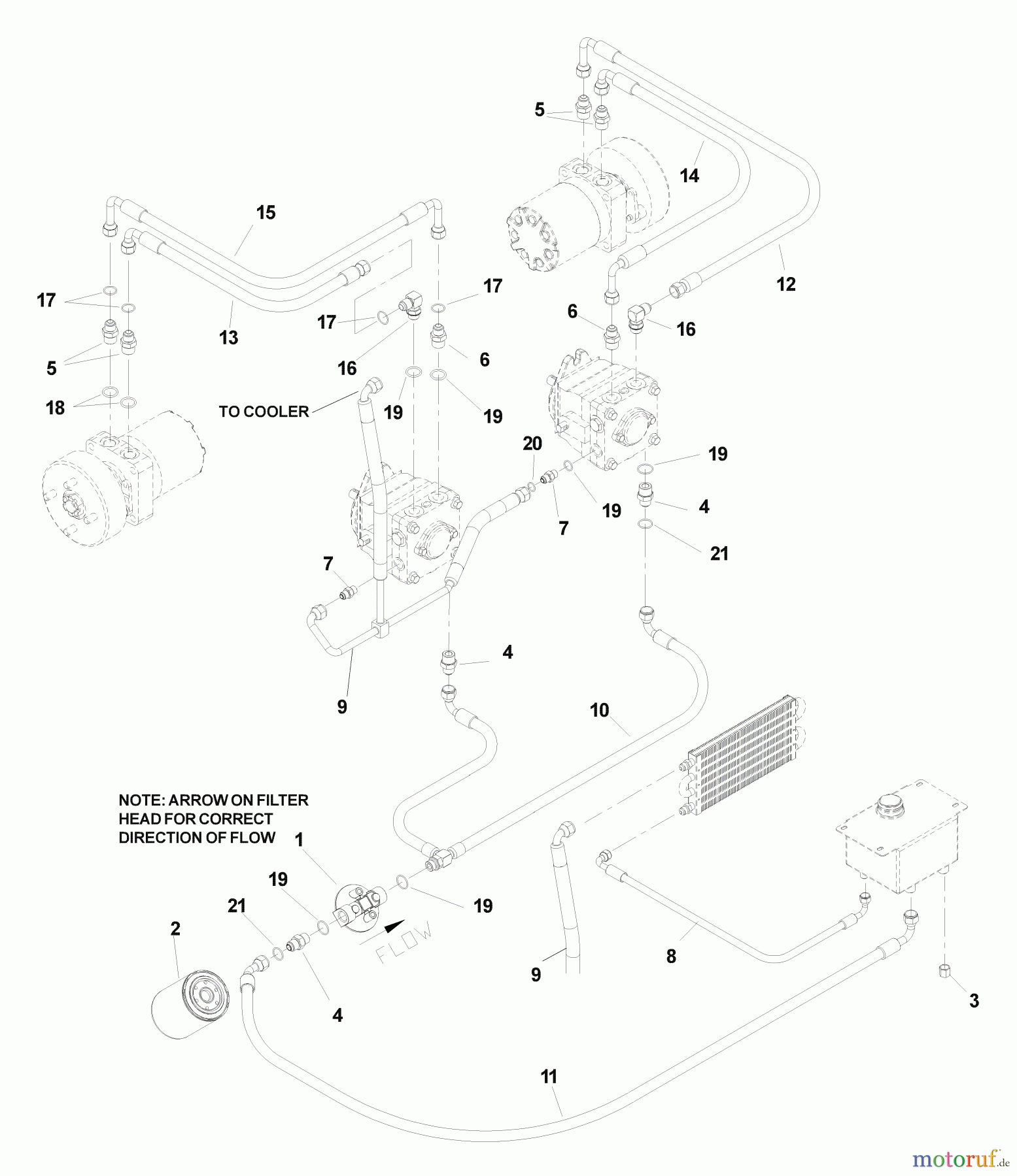  Husqvarna Nullwendekreismäher, Zero-Turn BZ 6134 D (968999214) - Husqvarna Zero-Turn Mower (2004-11 & After) (SN: 033600000 & Up) Hydraulic Hoses And Fittings