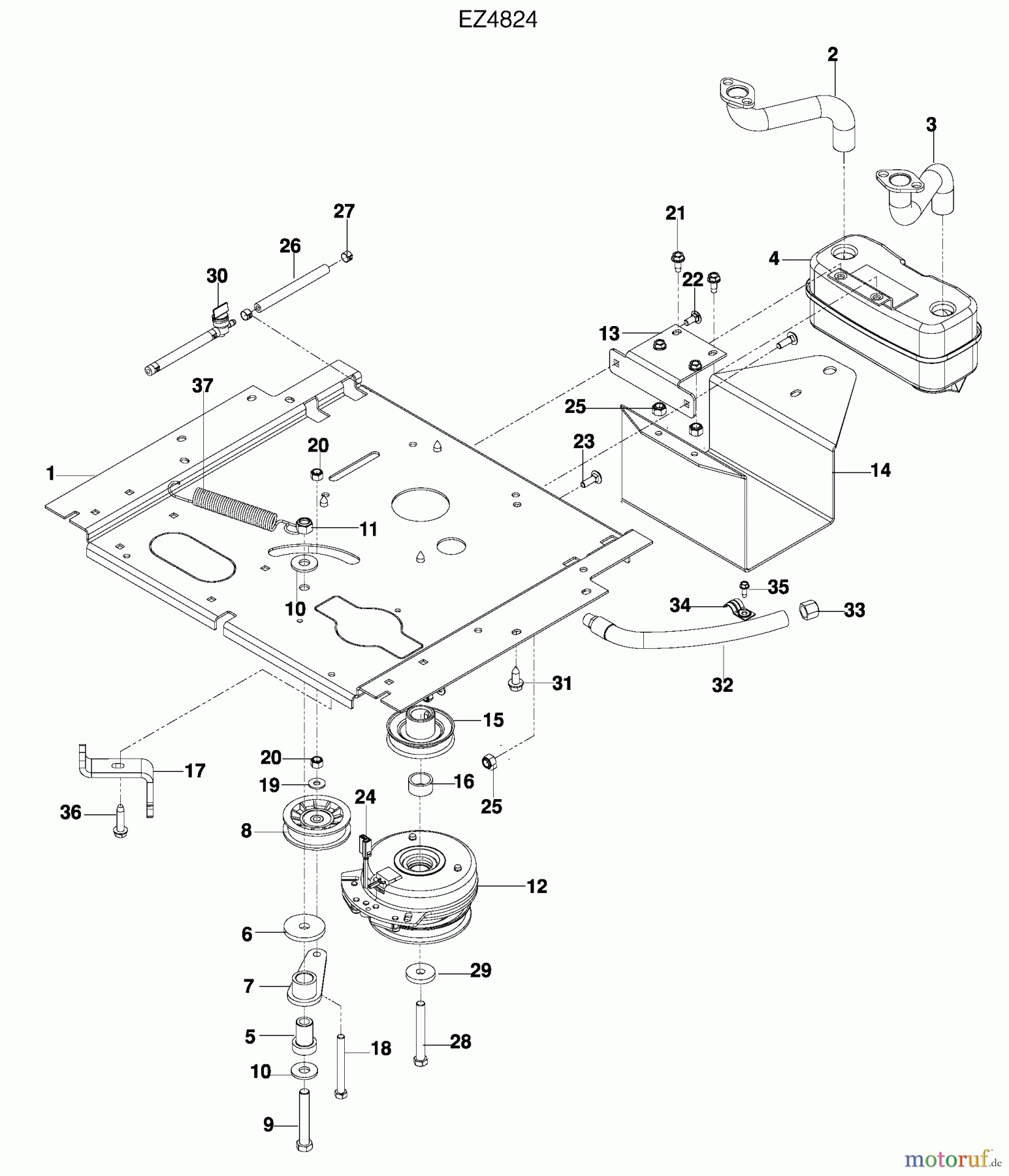  Husqvarna Nullwendekreismäher, Zero-Turn EZ 4824 (965588401) - Husqvarna Zero-Turn Mower (2009-09 & After) Engine Plate